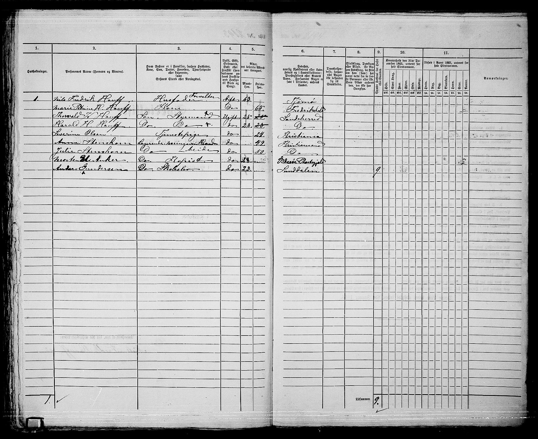 RA, 1865 census for Kristiania, 1865, p. 4889