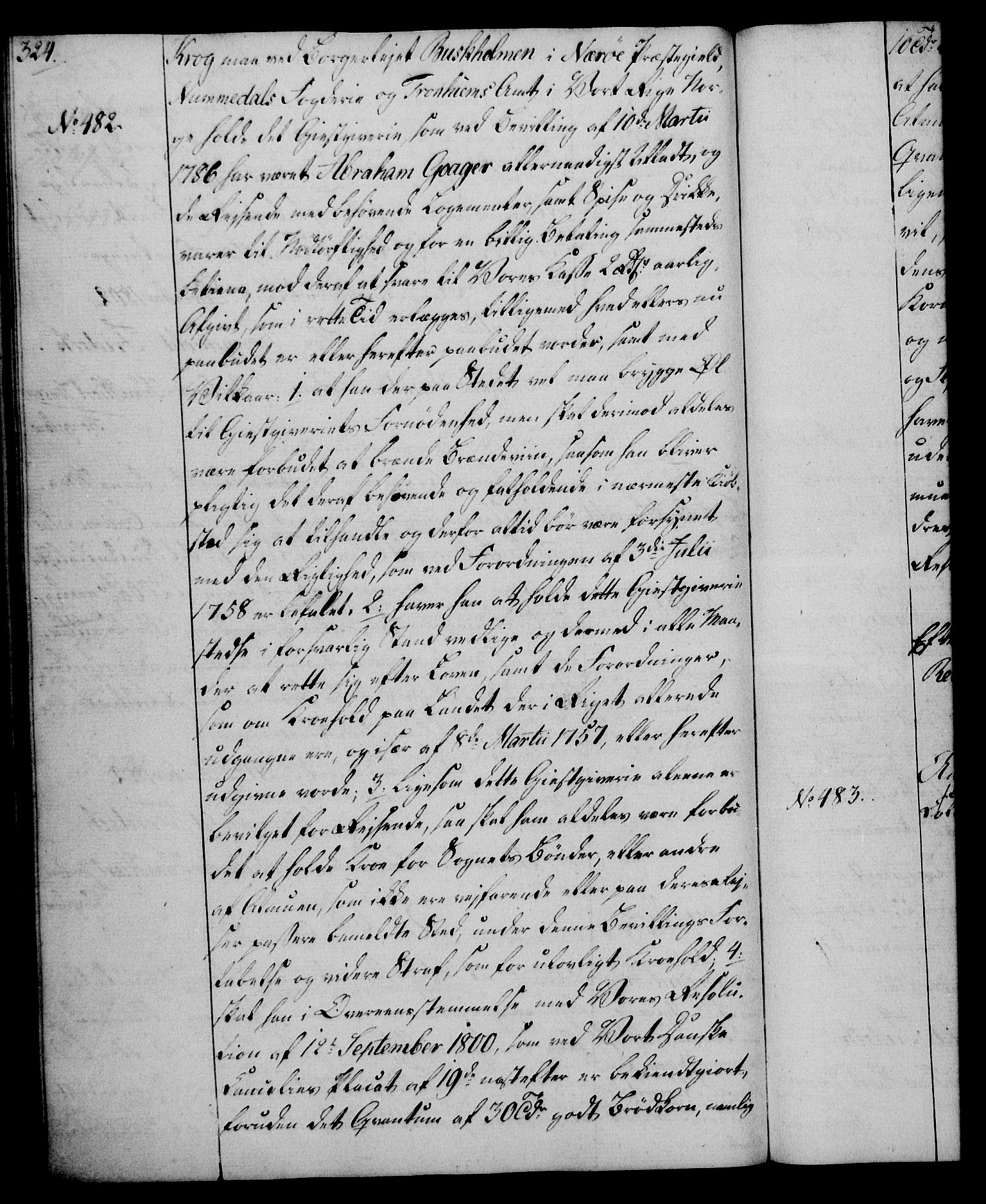 Rentekammeret, Kammerkanselliet, AV/RA-EA-3111/G/Gg/Gga/L0017: Norsk ekspedisjonsprotokoll med register (merket RK 53.17), 1801-1803, p. 324