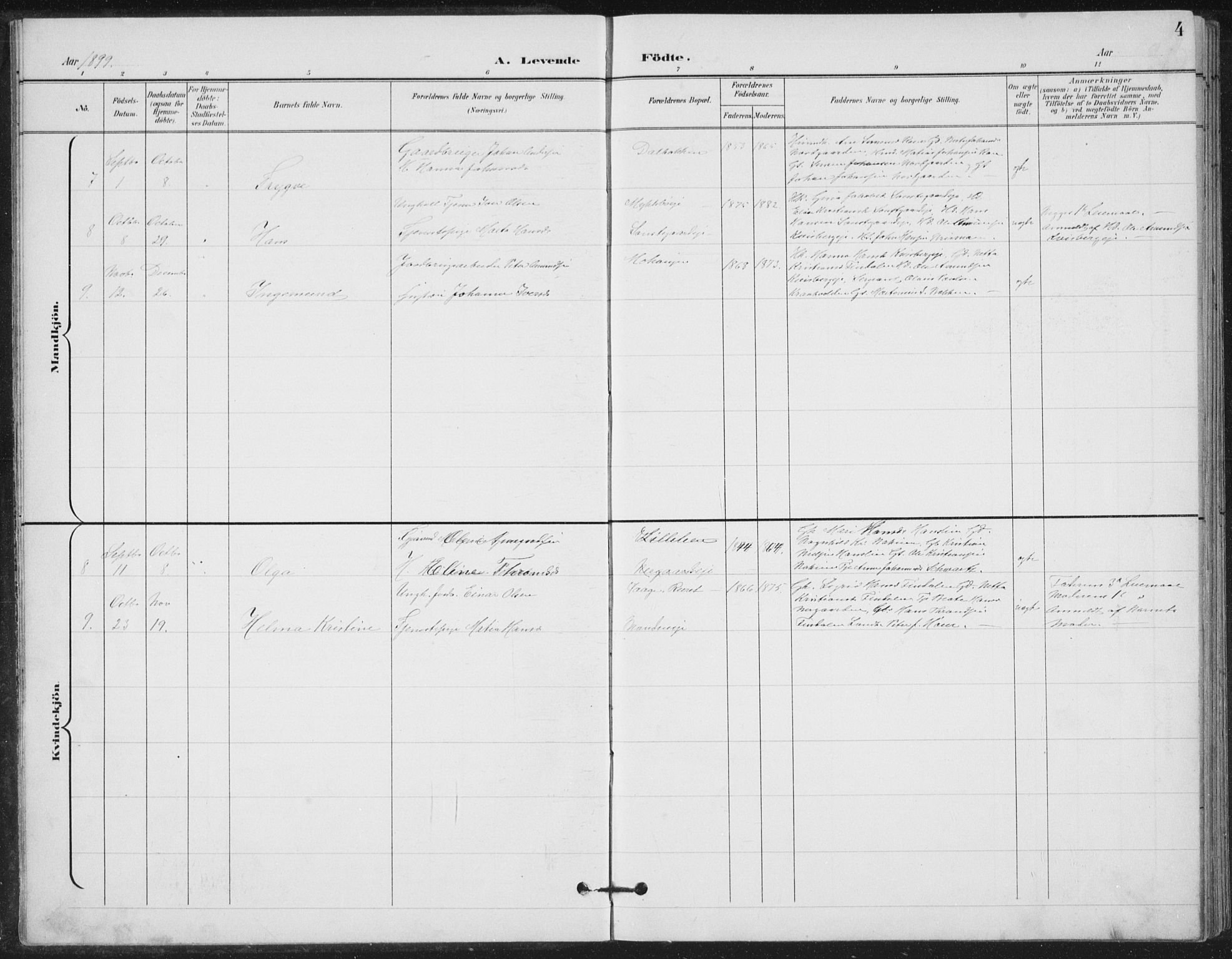 Vestre Gausdal prestekontor, SAH/PREST-094/H/Ha/Hab/L0004: Parish register (copy) no. 4, 1898-1939, p. 4