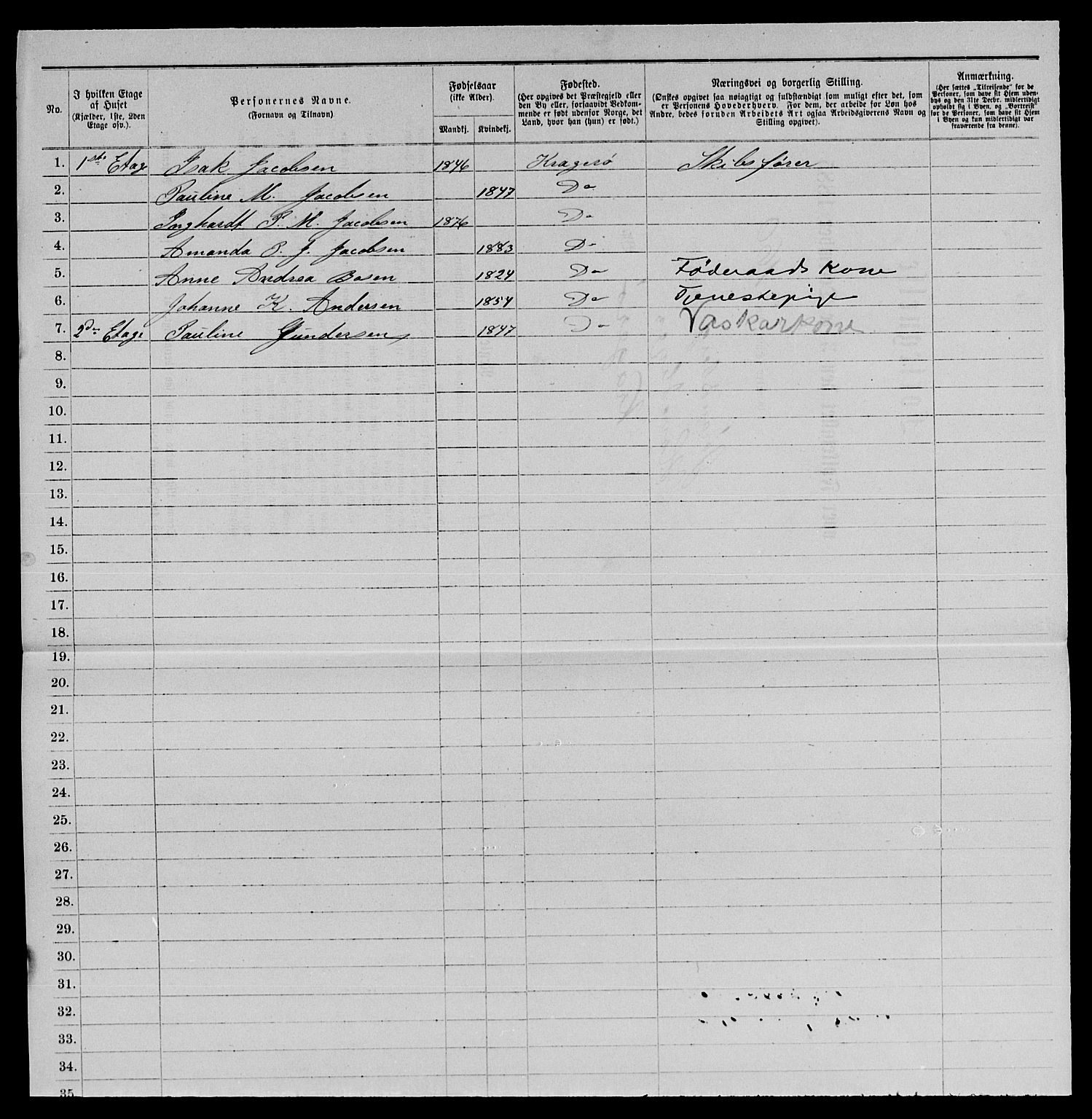 SAKO, 1885 census for 0801 Kragerø, 1885, p. 1338