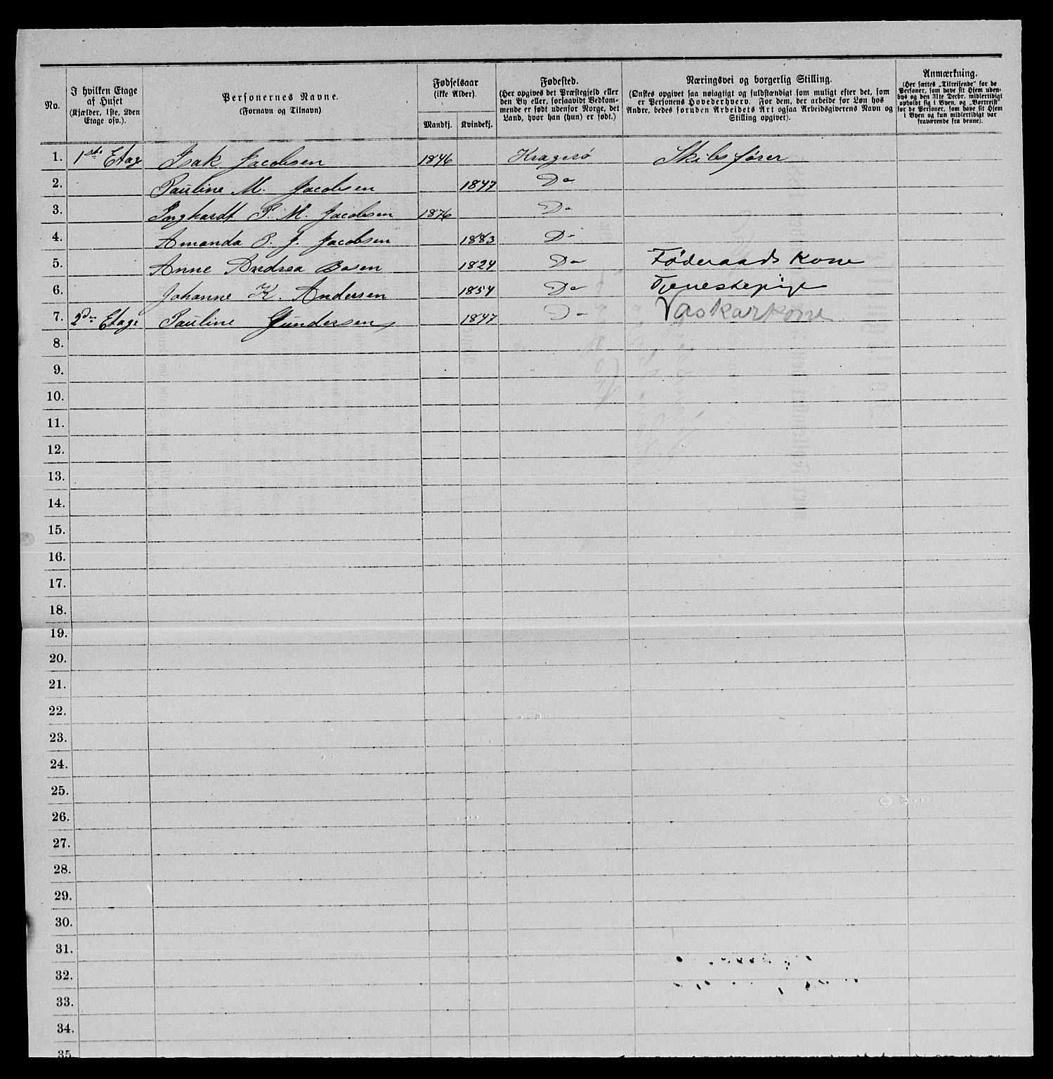 SAKO, 1885 census for 0801 Kragerø, 1885, p. 1338