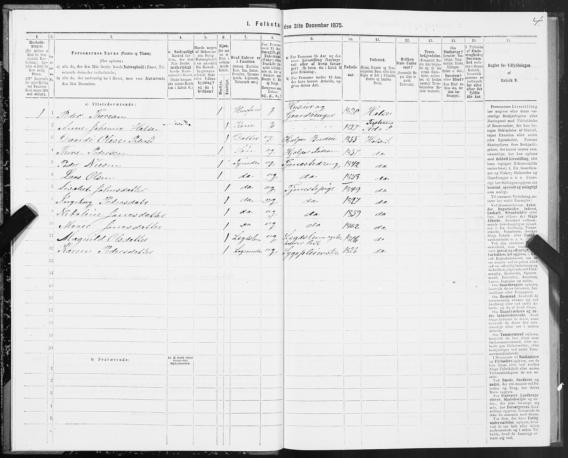 SAT, 1875 census for 1564P Stangvik, 1875, p. 5004