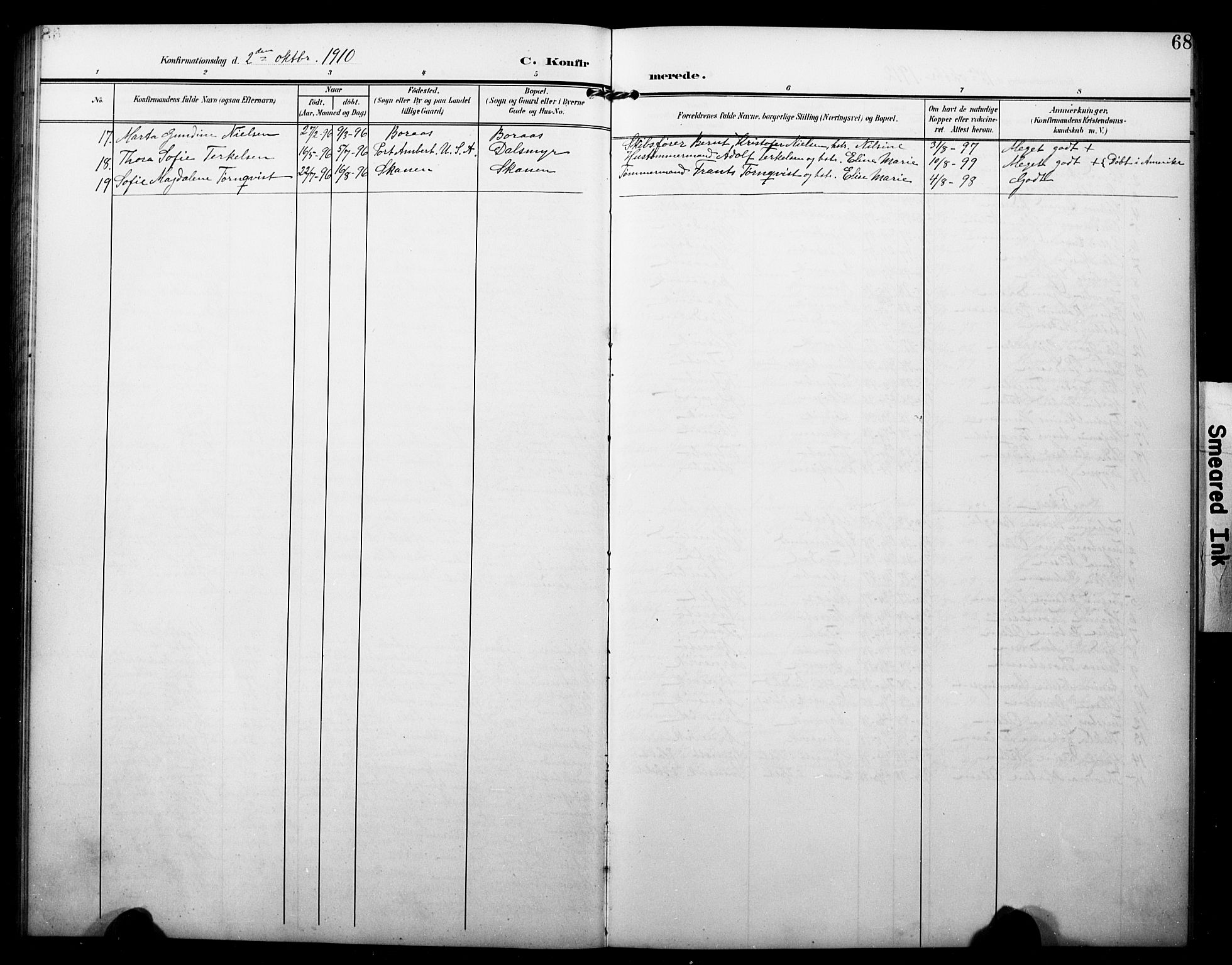 Dypvåg sokneprestkontor, SAK/1111-0007/F/Fb/Fbb/L0005: Parish register (copy) no. B 5, 1905-1924, p. 68