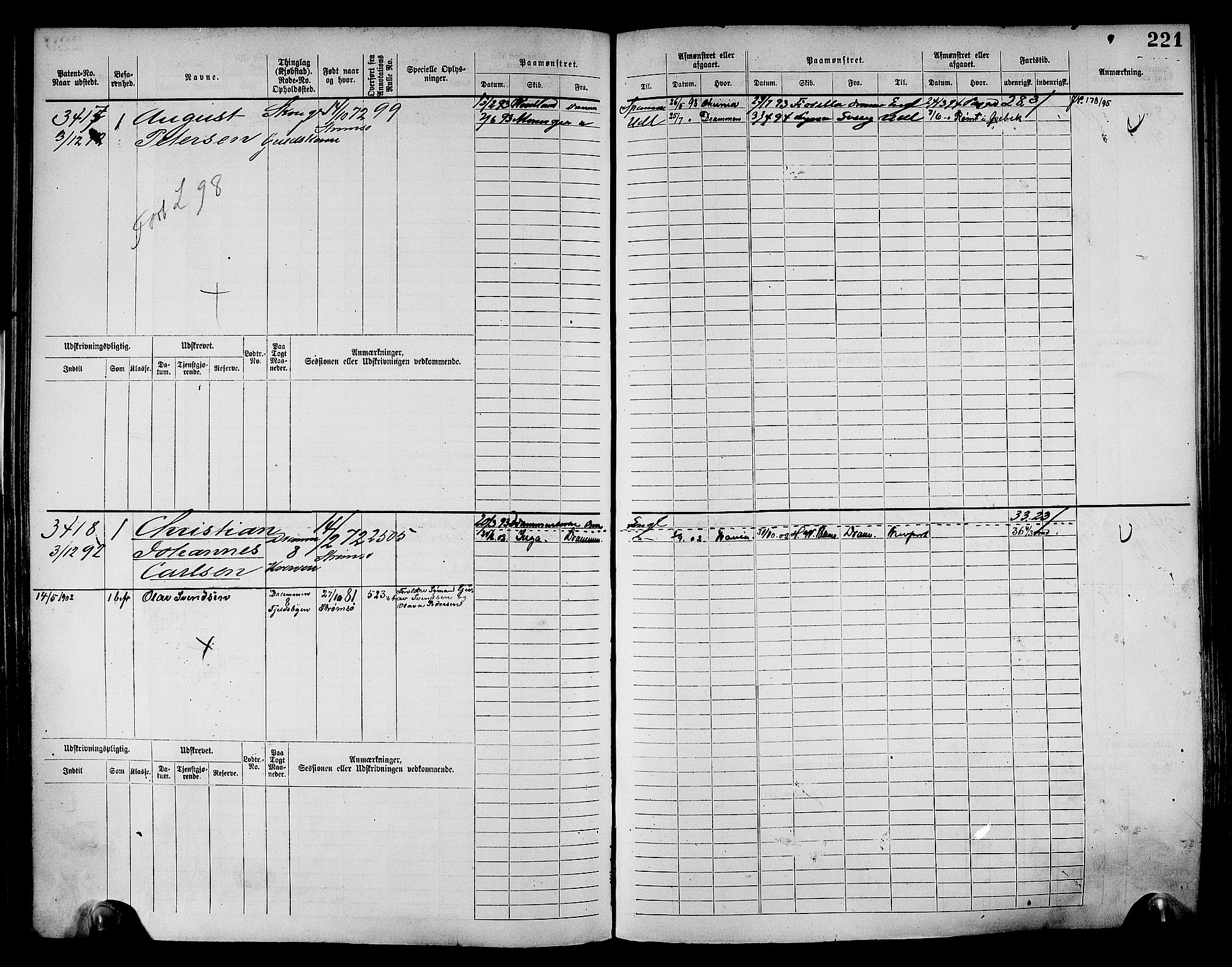 Drammen innrulleringsdistrikt, AV/SAKO-A-781/F/Fc/L0004: Hovedrulle, 1885, p. 227