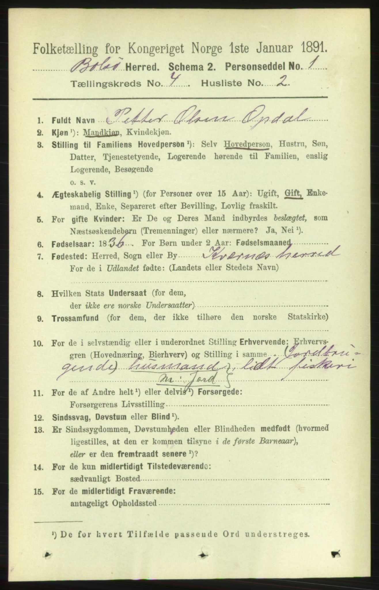 RA, 1891 census for 1544 Bolsøy, 1891, p. 2414