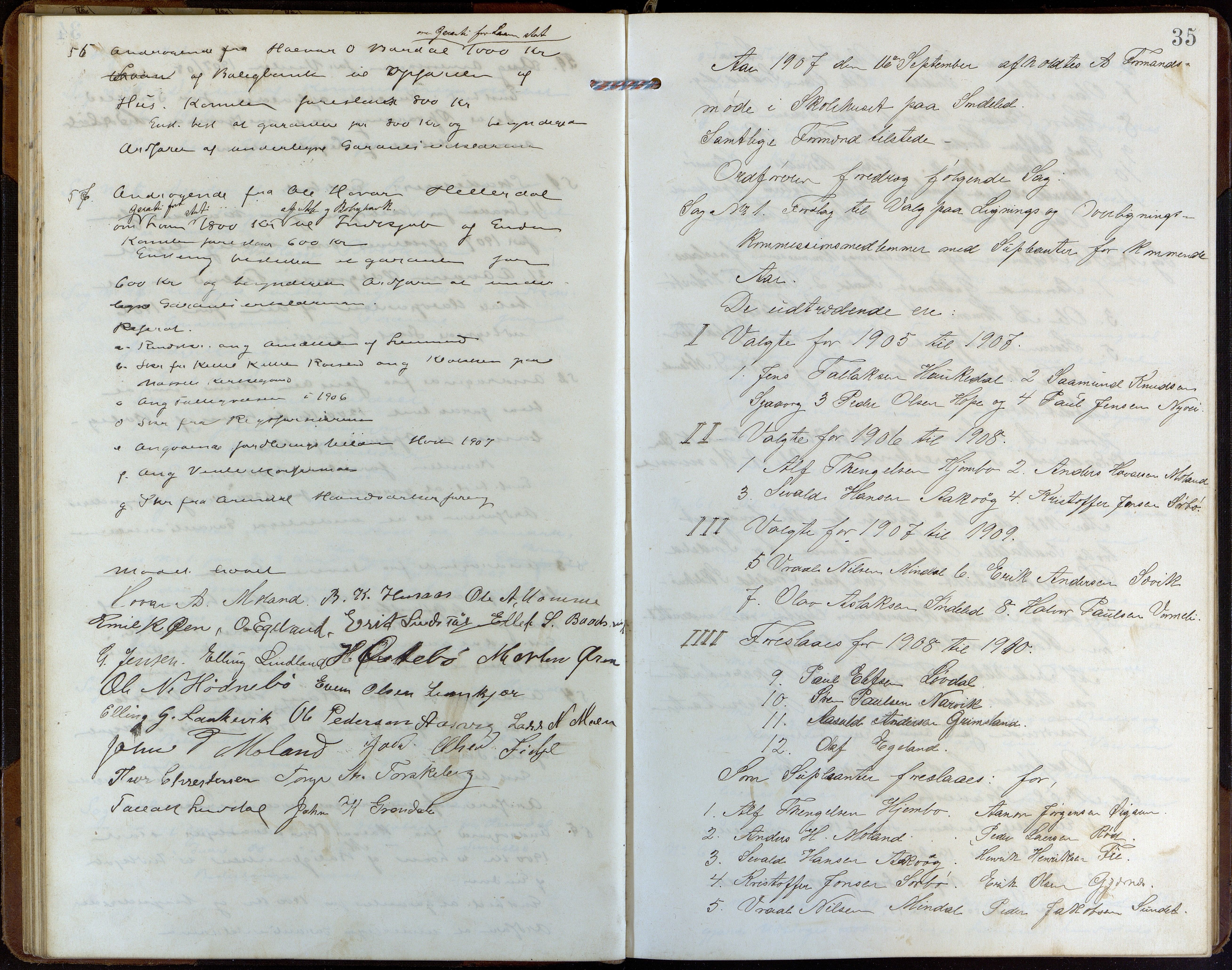 Søndeled kommune, AAKS/KA0913-PK/1/01/L0004: Forhandlingsprotokoll, 1905-1916, p. 35