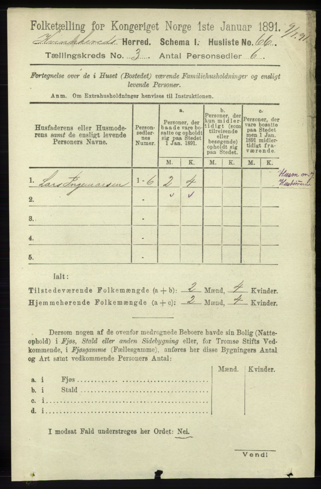 RA, 1891 census for 1224 Kvinnherad, 1891, p. 887