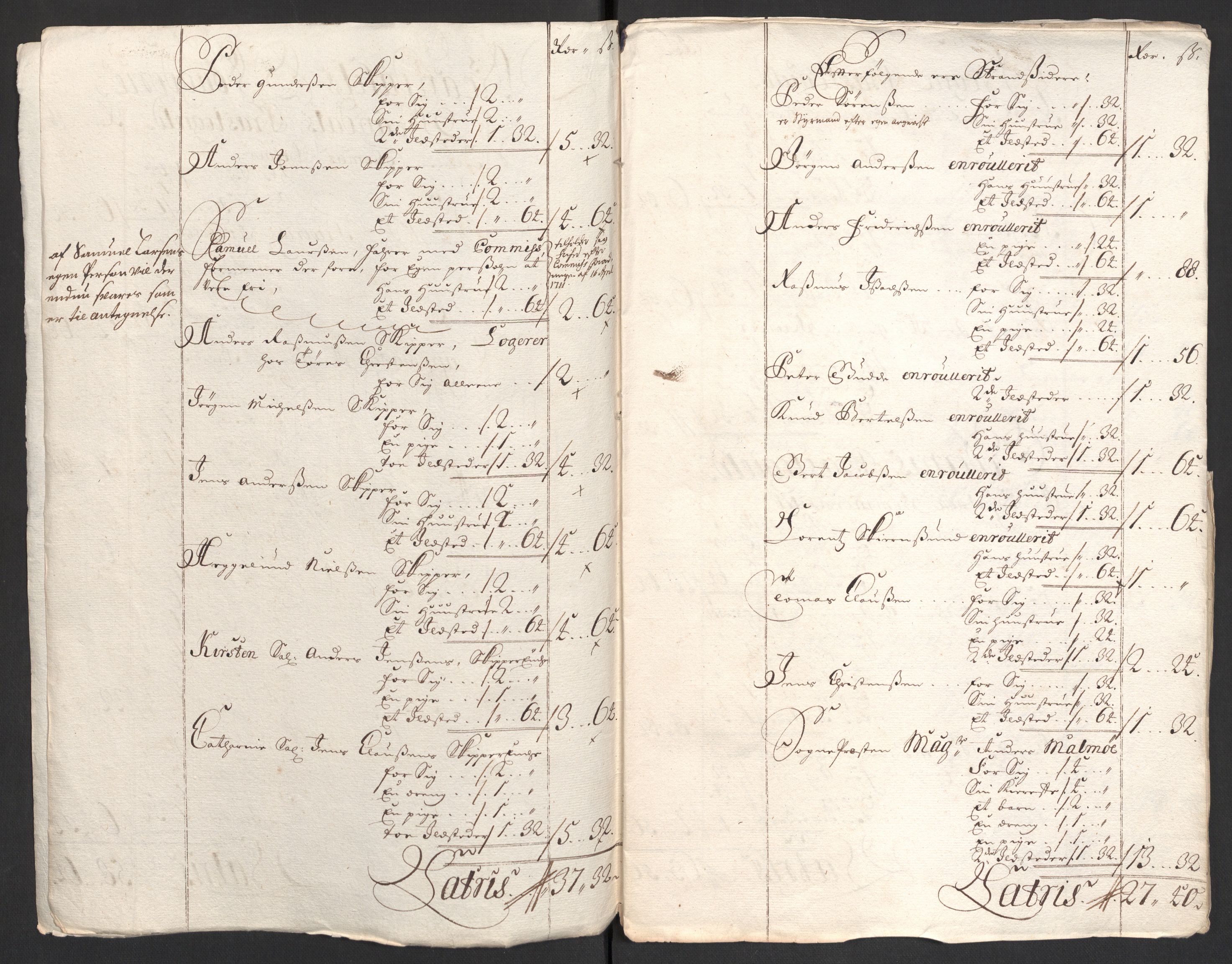 Rentekammeret inntil 1814, Reviderte regnskaper, Fogderegnskap, AV/RA-EA-4092/R43/L2554: Fogderegnskap Lista og Mandal, 1711, p. 105