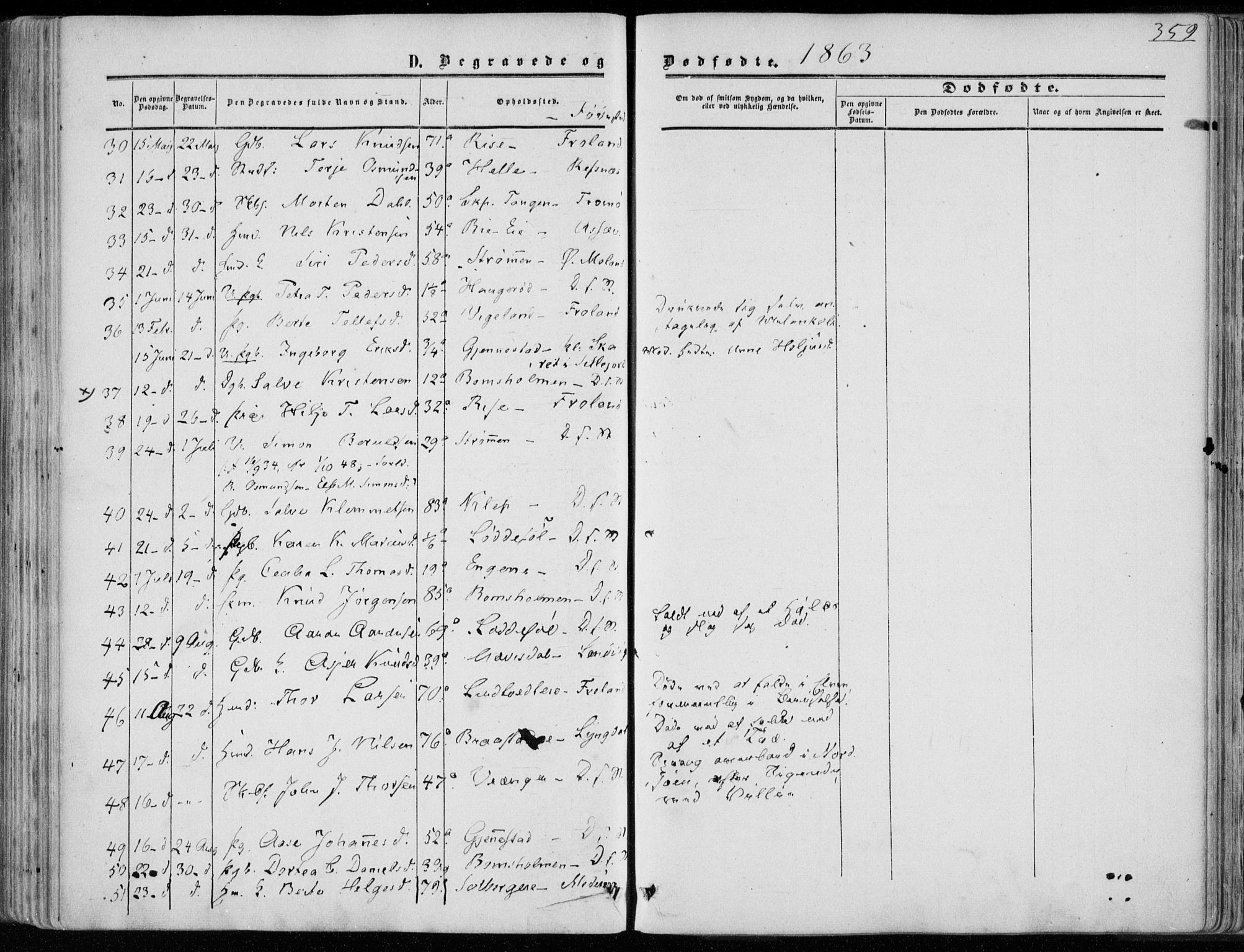 Øyestad sokneprestkontor, AV/SAK-1111-0049/F/Fa/L0015: Parish register (official) no. A 15, 1857-1873, p. 359