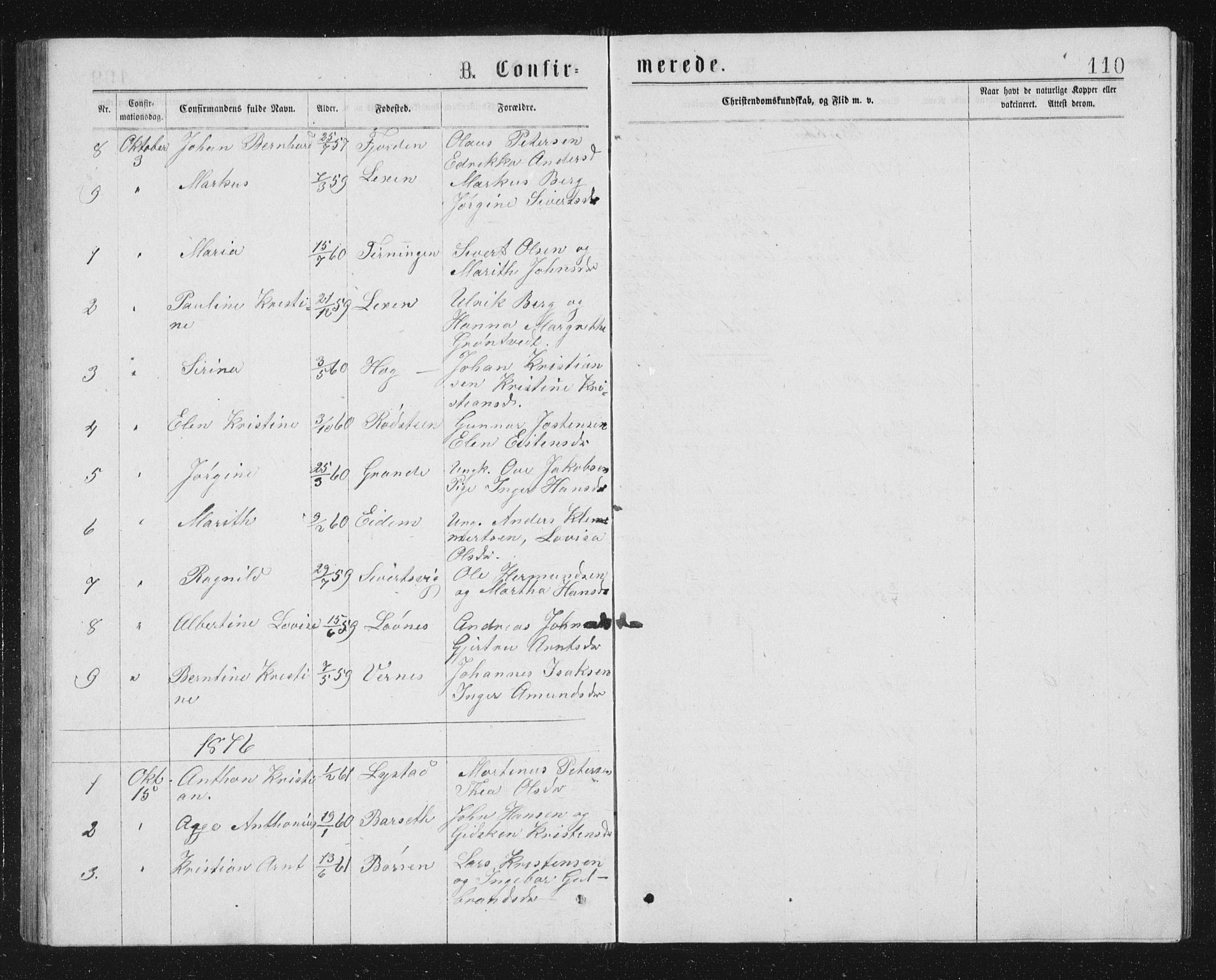 Ministerialprotokoller, klokkerbøker og fødselsregistre - Sør-Trøndelag, SAT/A-1456/662/L0756: Parish register (copy) no. 662C01, 1869-1891, p. 110