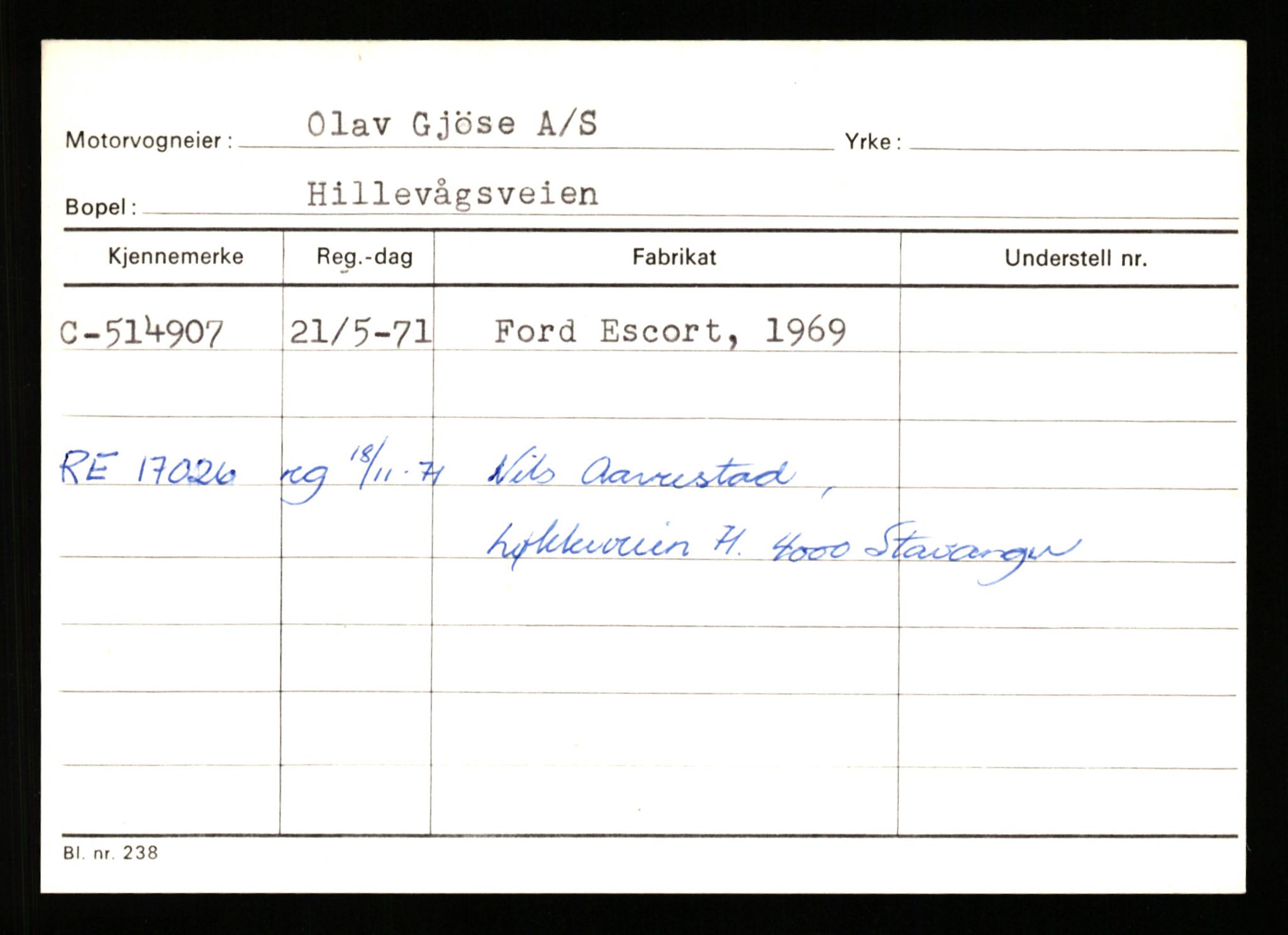 Stavanger trafikkstasjon, SAST/A-101942/0/G/L0012: Registreringsnummer: 363571 - 800000, 1930-1971, p. 813