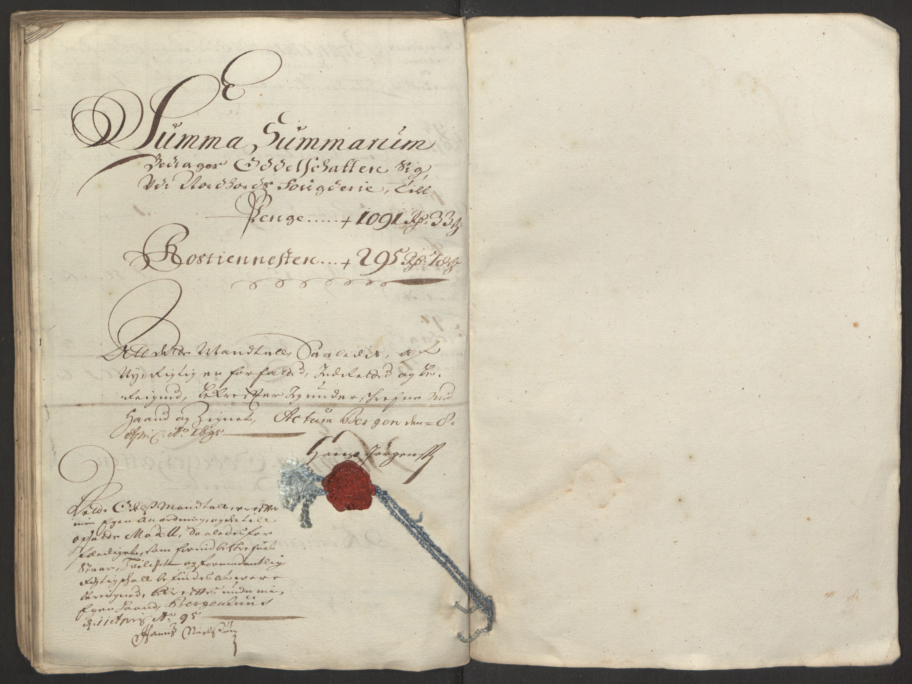 Rentekammeret inntil 1814, Reviderte regnskaper, Fogderegnskap, AV/RA-EA-4092/R51/L3182: Fogderegnskap Nordhordland og Voss, 1694, p. 290