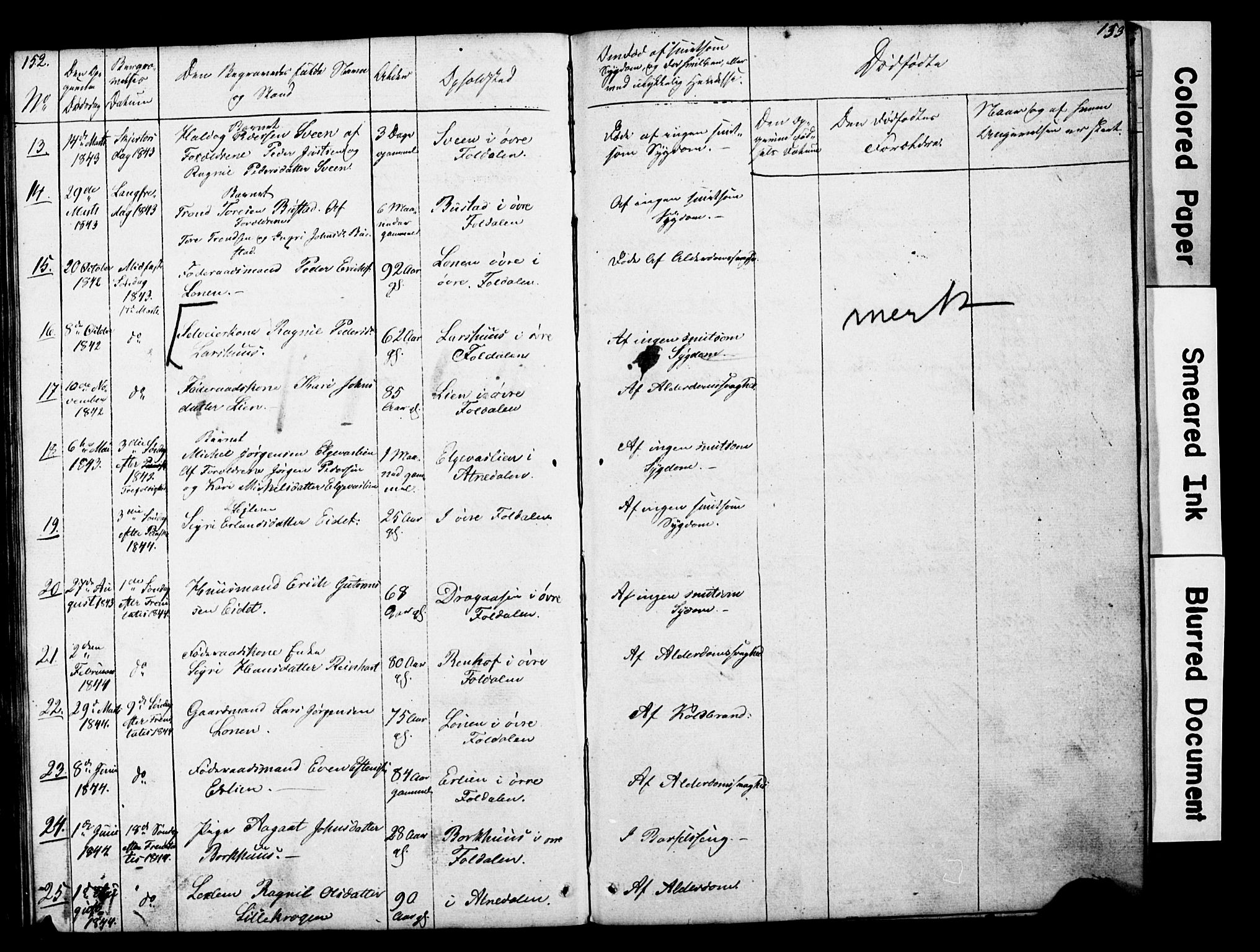 Lesja prestekontor, SAH/PREST-068/H/Ha/Hab/L0014: Parish register (copy) no. 14, 1842-1856, p. 152-153