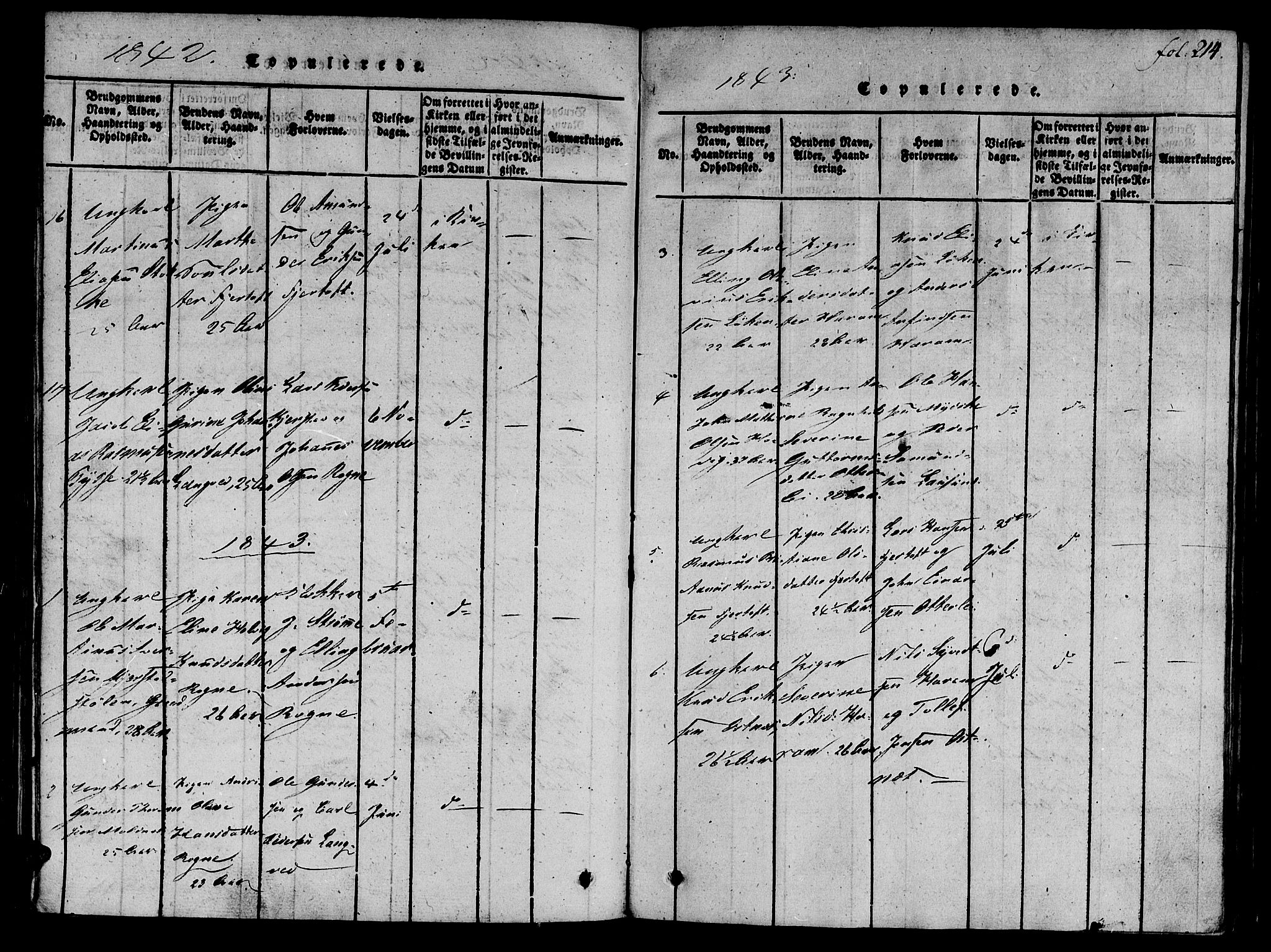 Ministerialprotokoller, klokkerbøker og fødselsregistre - Møre og Romsdal, SAT/A-1454/536/L0495: Parish register (official) no. 536A04, 1818-1847, p. 214
