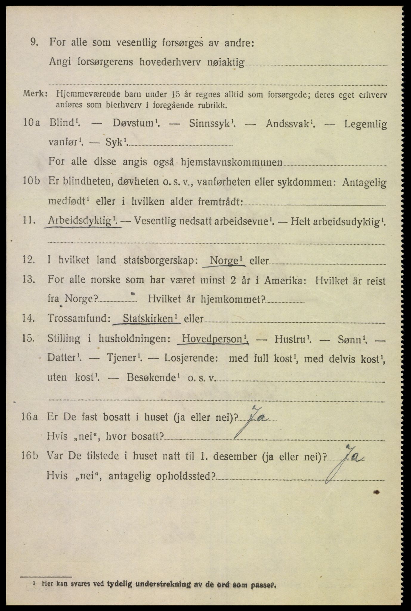 SAK, 1920 census for Oddernes, 1920, p. 13374