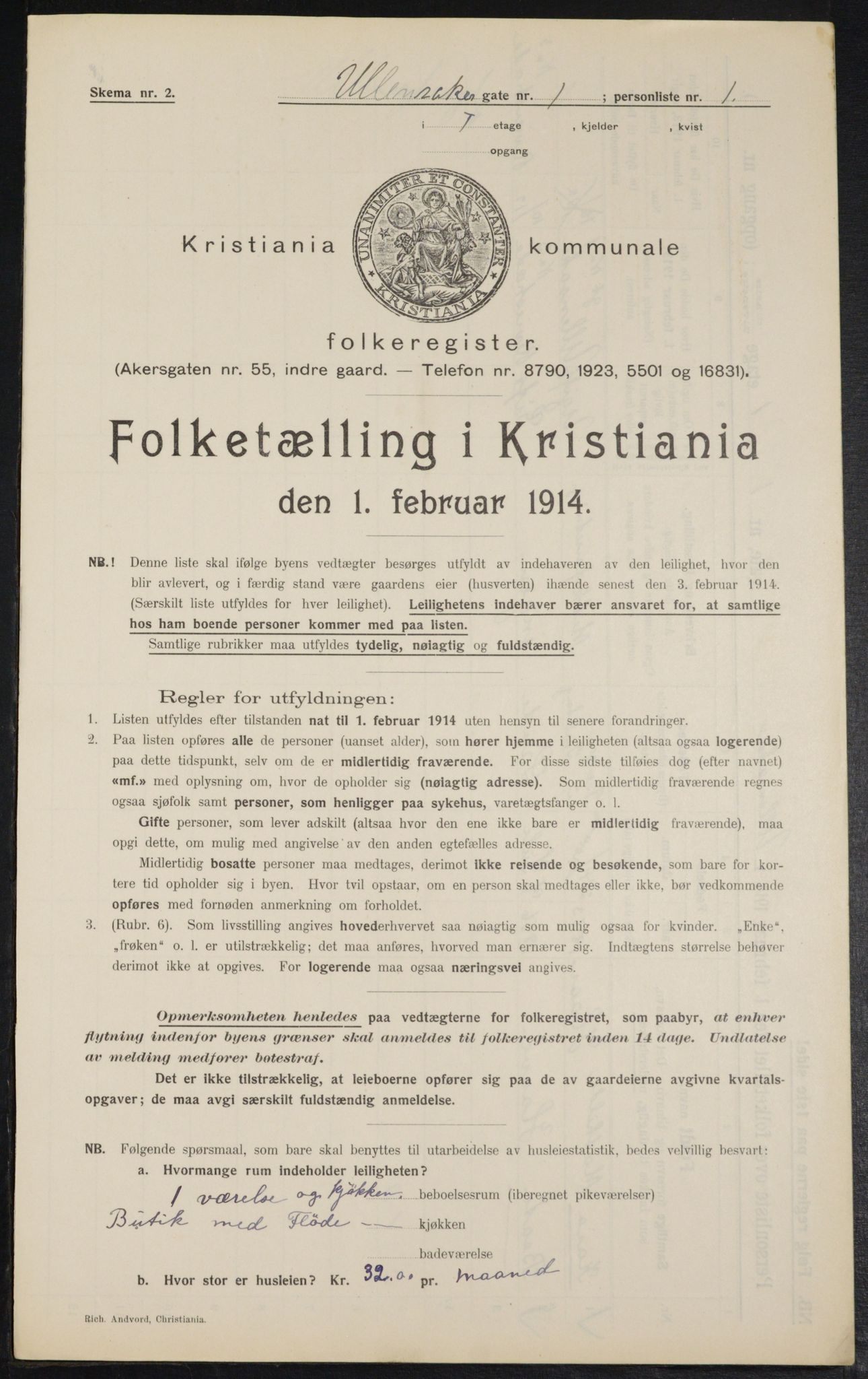 OBA, Municipal Census 1914 for Kristiania, 1914, p. 119772