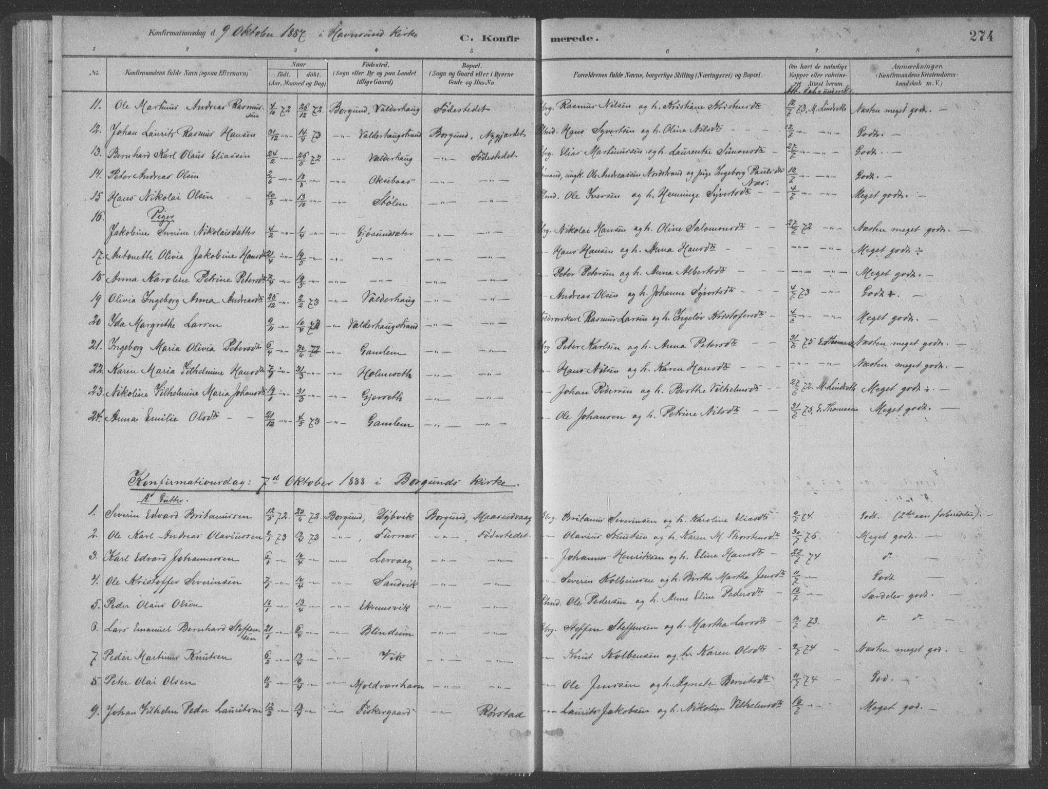 Ministerialprotokoller, klokkerbøker og fødselsregistre - Møre og Romsdal, SAT/A-1454/528/L0402: Parish register (official) no. 528A12II, 1880-1903, p. 274