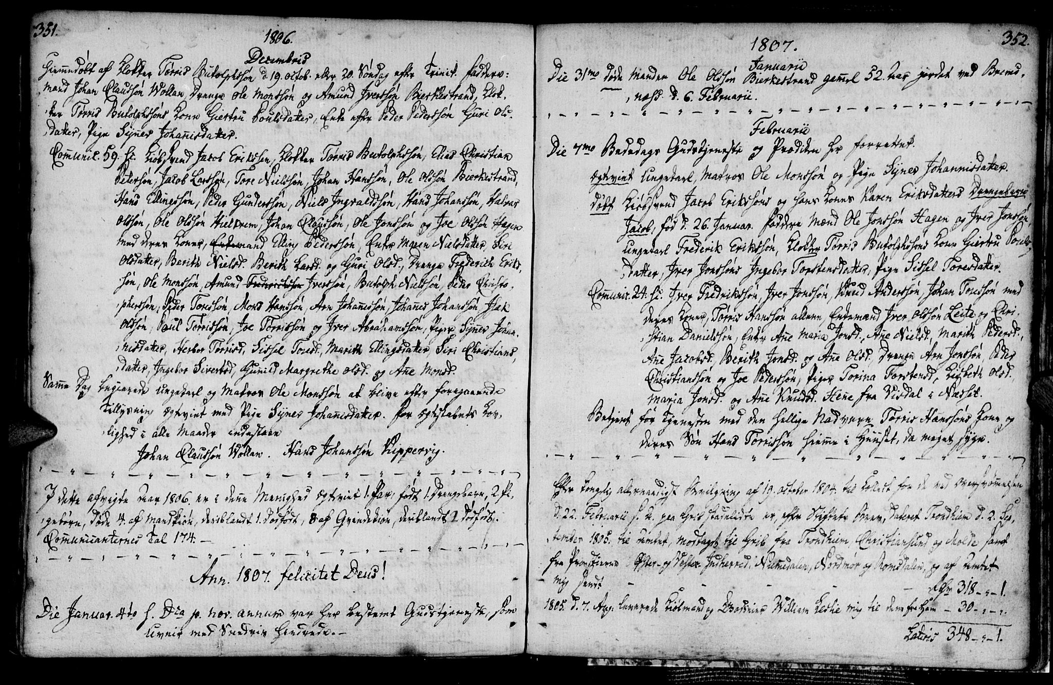 Ministerialprotokoller, klokkerbøker og fødselsregistre - Møre og Romsdal, AV/SAT-A-1454/574/L0876: Parish register (official) no. 574A02, 1754-1814, p. 351-352