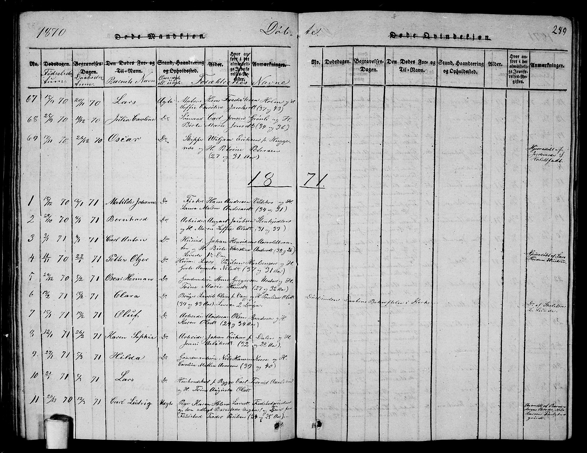 Rygge prestekontor Kirkebøker, SAO/A-10084b/G/Ga/L0001: Parish register (copy) no. 1, 1814-1871, p. 288-289