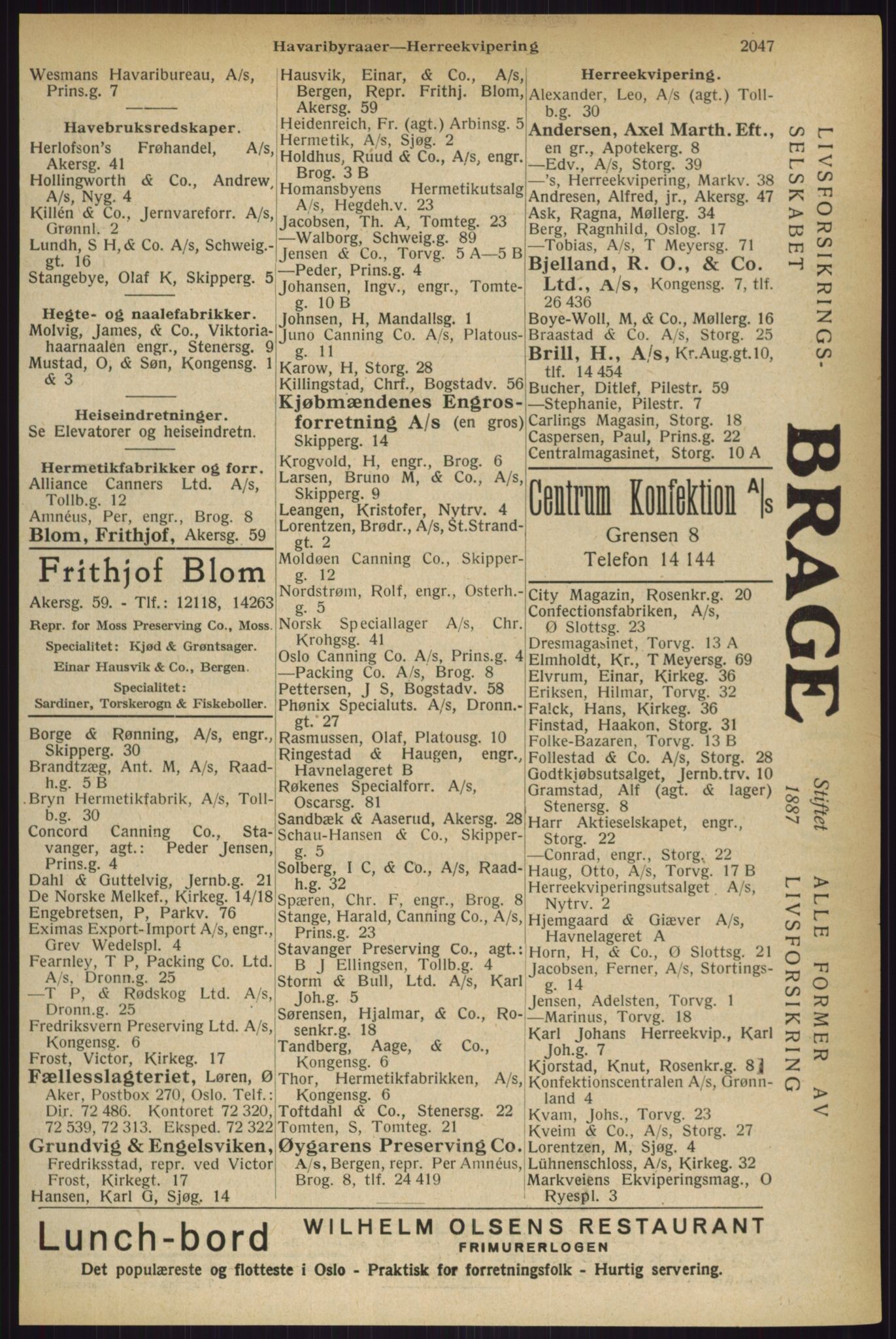 Kristiania/Oslo adressebok, PUBL/-, 1927, p. 2047