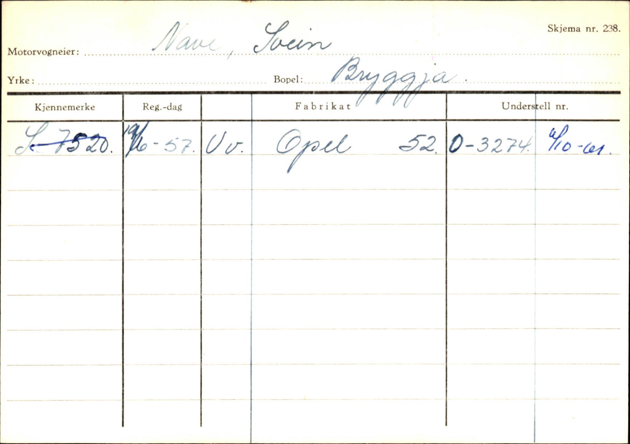 Statens vegvesen, Sogn og Fjordane vegkontor, SAB/A-5301/4/F/L0144: Registerkort Vågsøy A-R, 1945-1975, p. 2002