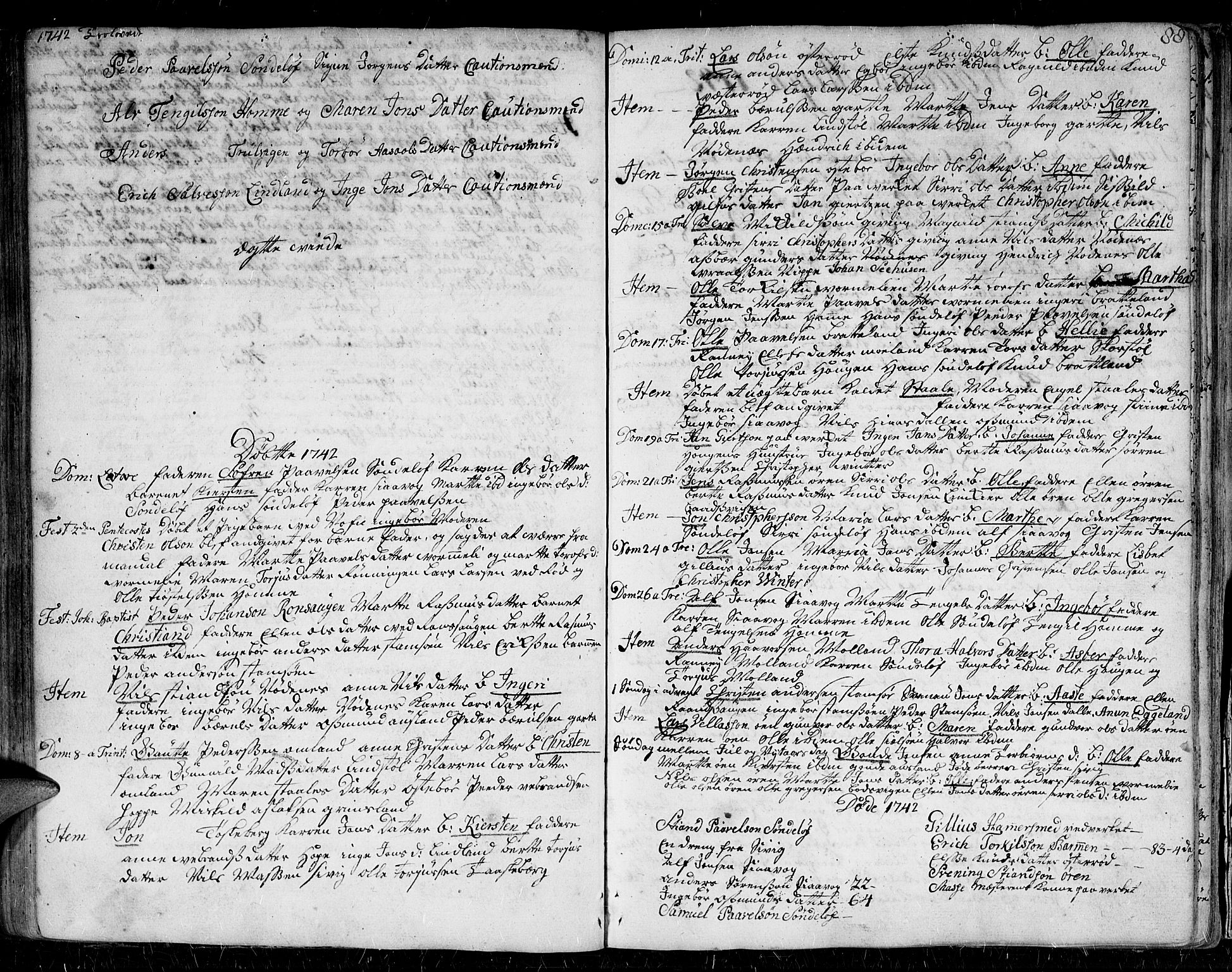 Gjerstad sokneprestkontor, SAK/1111-0014/F/Fa/Faa/L0002: Parish register (official) no. A 2, 1717-1779, p. 88