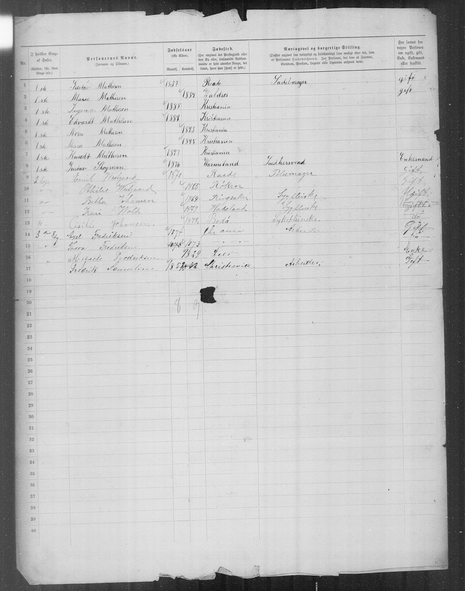 OBA, Municipal Census 1899 for Kristiania, 1899, p. 16597