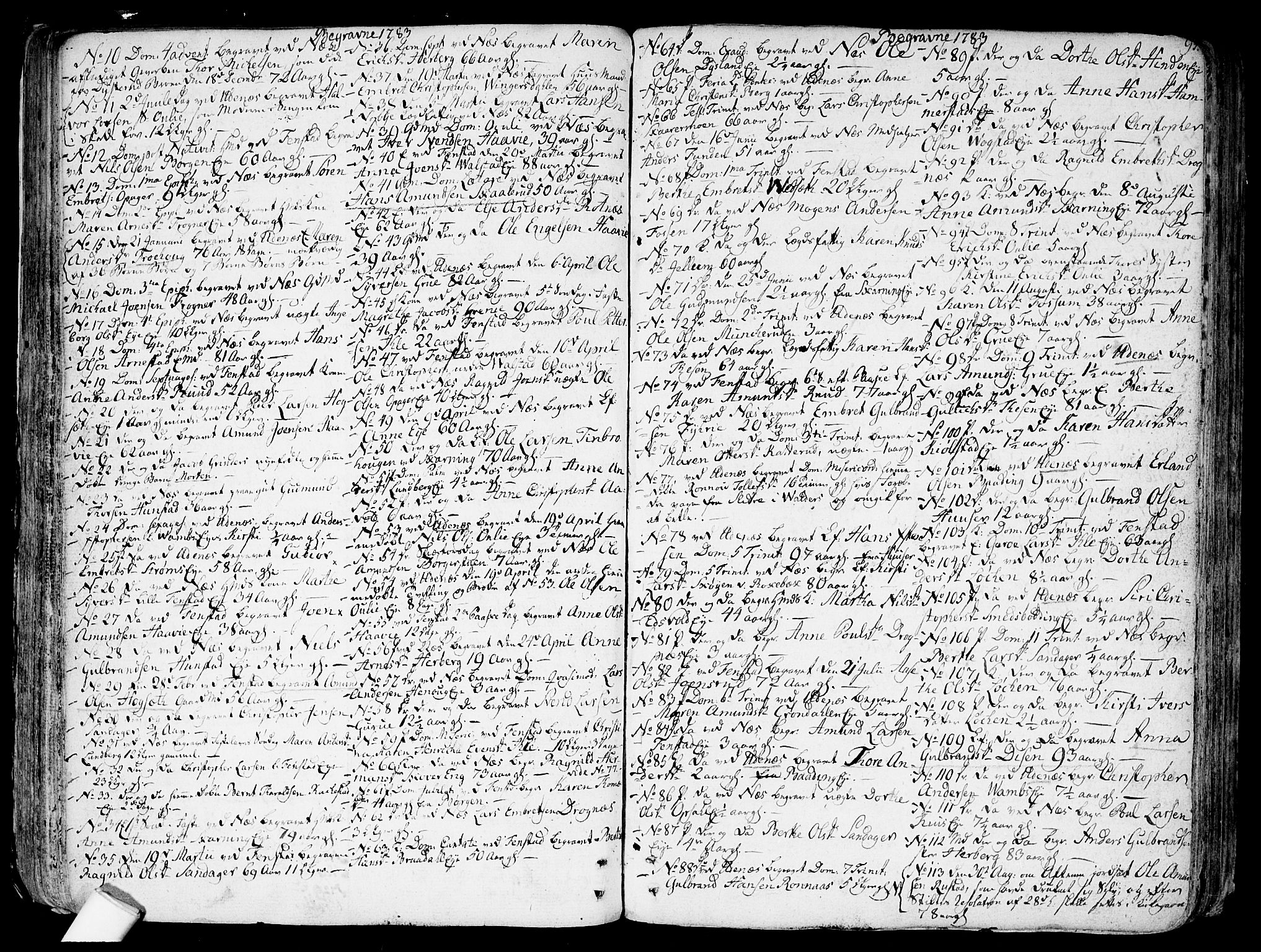 Nes prestekontor Kirkebøker, SAO/A-10410/F/Fa/L0004: Parish register (official) no. I 4, 1781-1816, p. 93