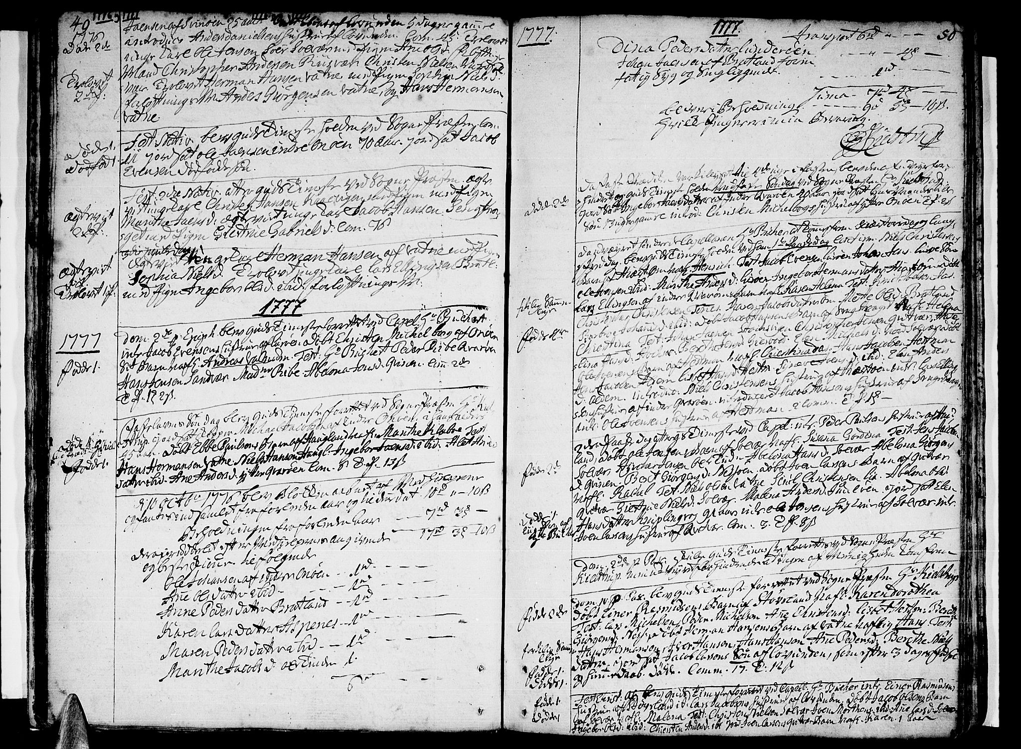 Ministerialprotokoller, klokkerbøker og fødselsregistre - Nordland, SAT/A-1459/839/L0563: Parish register (official) no. 839A01 /1, 1767-1824, p. 49-50