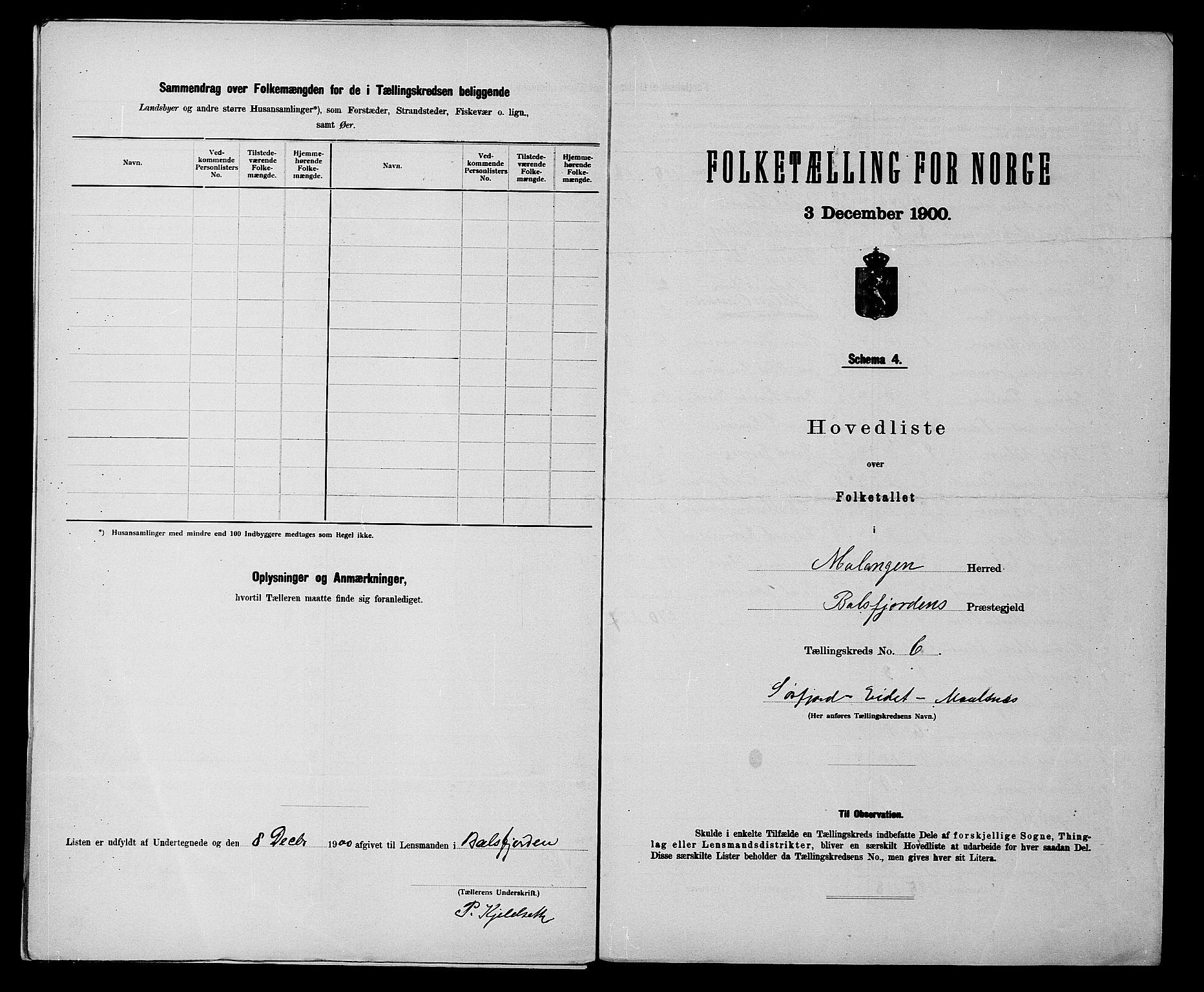 SATØ, 1900 census for Malangen, 1900, p. 14