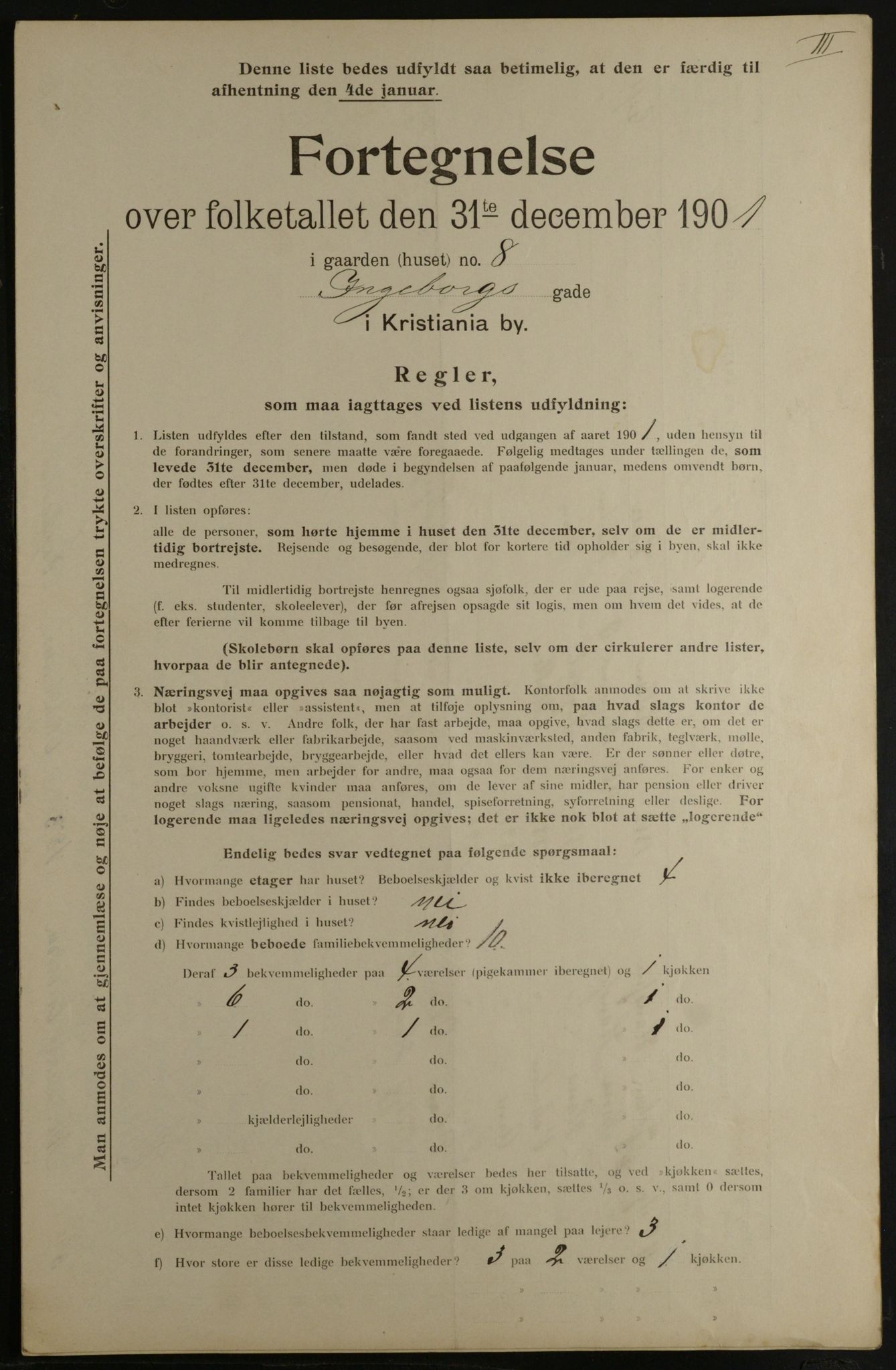 OBA, Municipal Census 1901 for Kristiania, 1901, p. 6887
