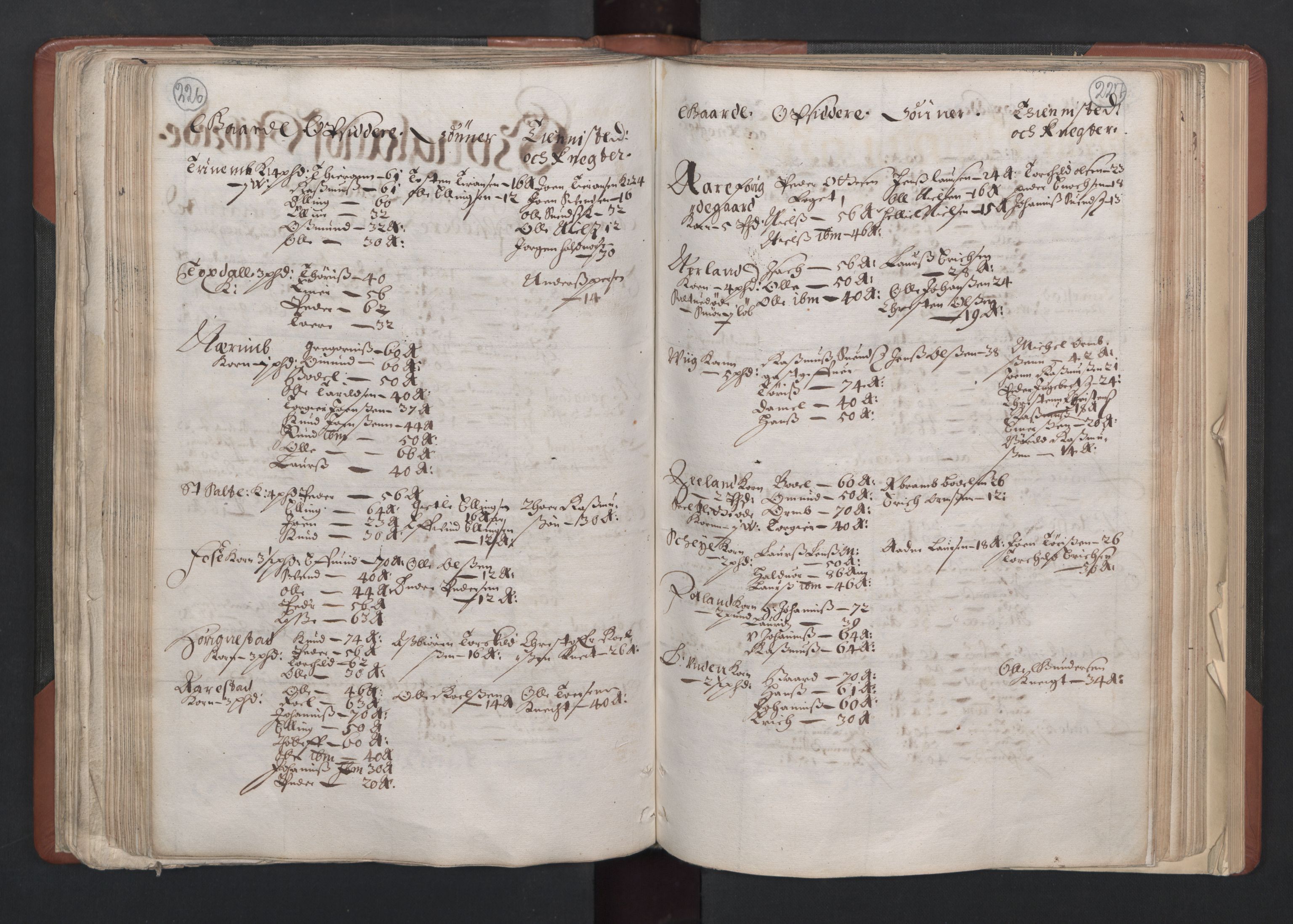 RA, Bailiff's Census 1664-1666, no. 11: Jæren and Dalane fogderi, 1664, p. 226-227
