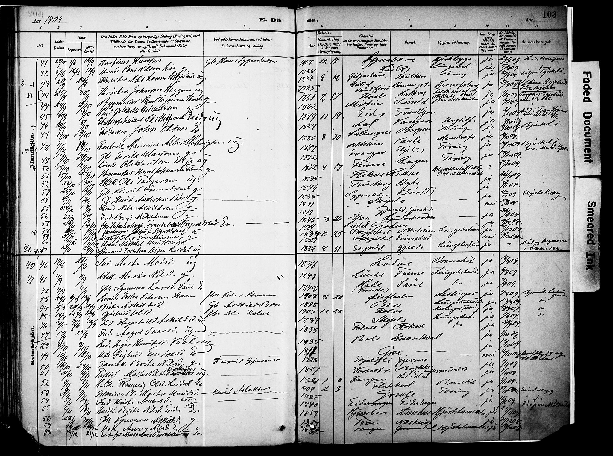 Voss sokneprestembete, SAB/A-79001/H/Haa: Parish register (official) no. A 22, 1887-1909, p. 103