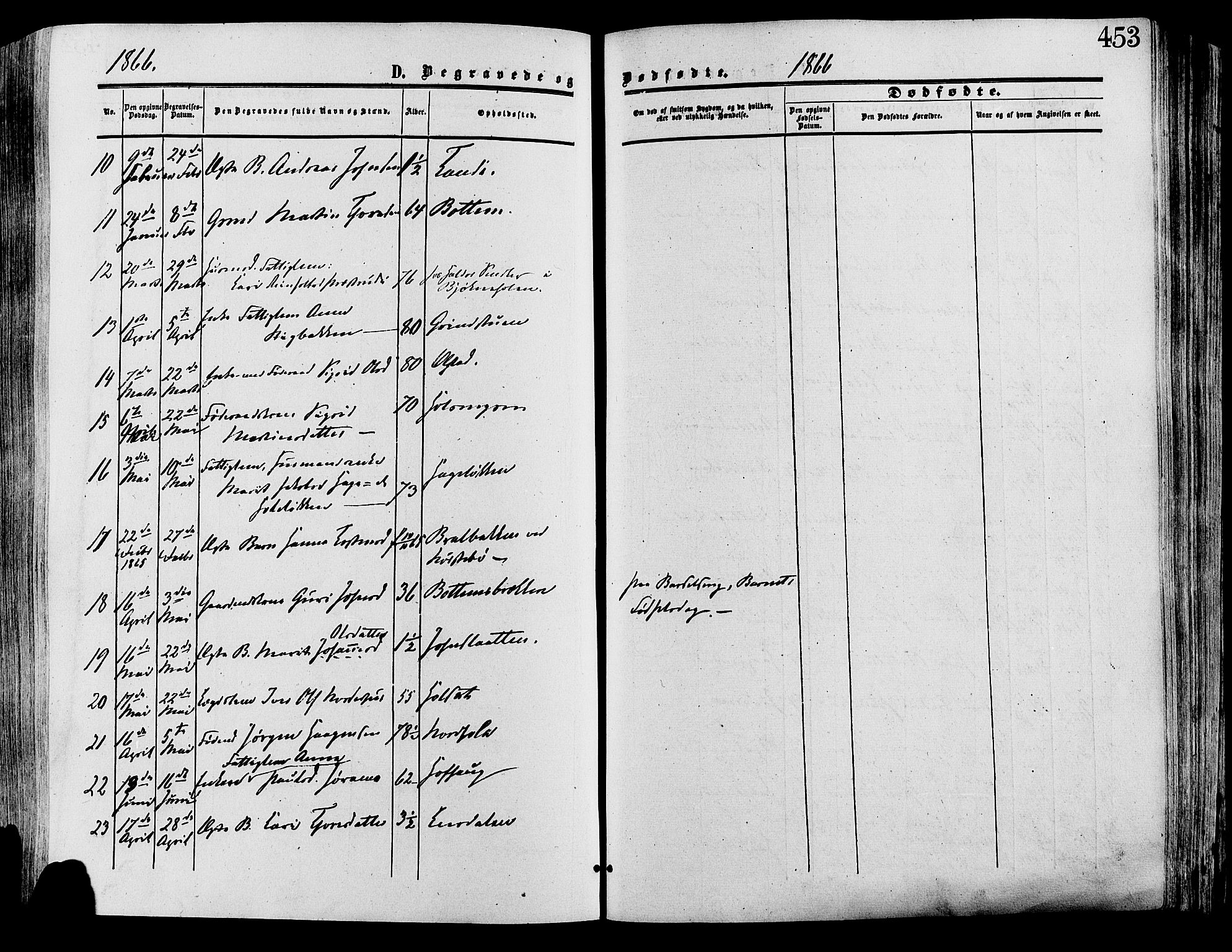 Lesja prestekontor, AV/SAH-PREST-068/H/Ha/Haa/L0008: Parish register (official) no. 8, 1854-1880, p. 453