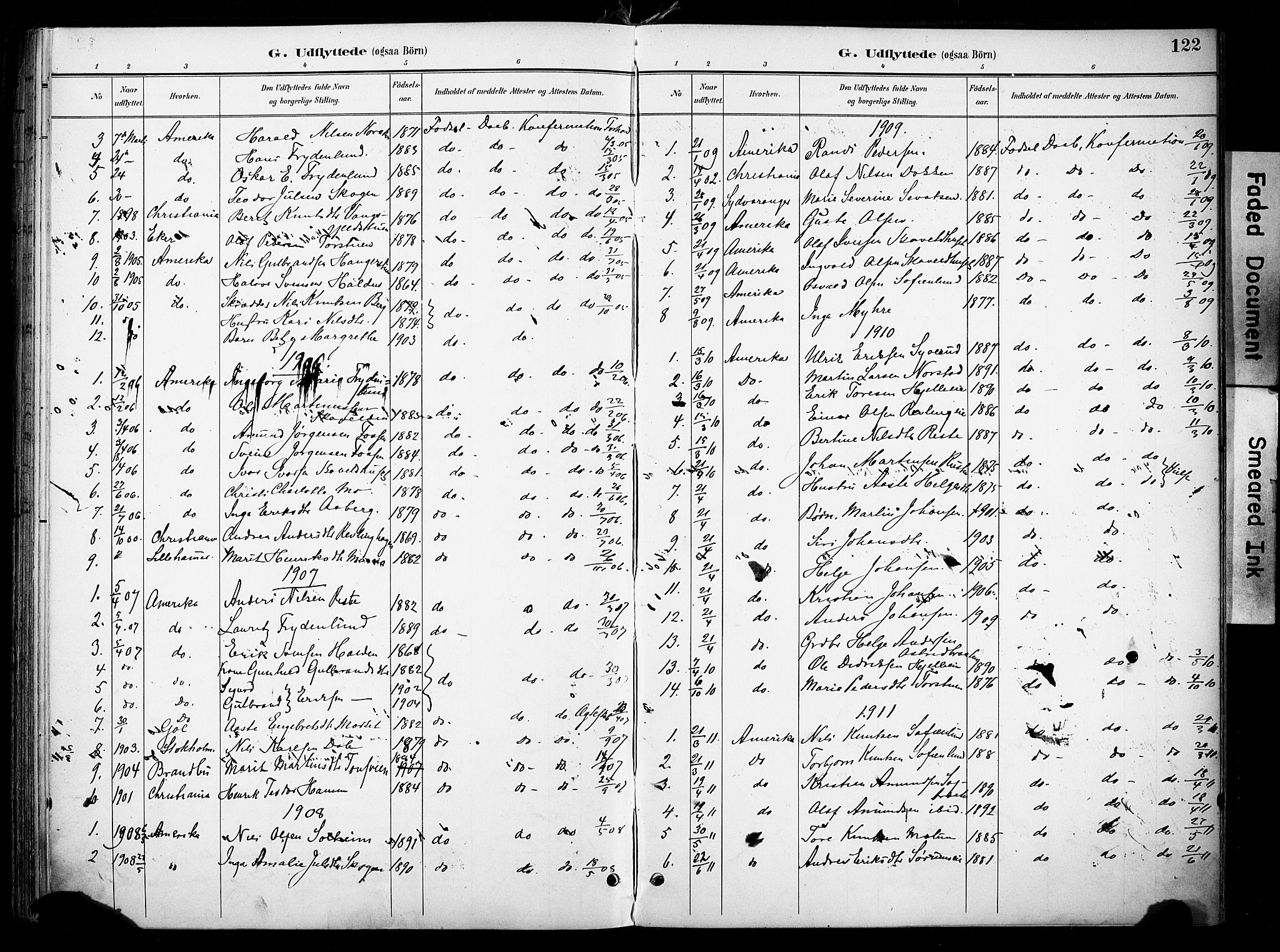 Nord-Aurdal prestekontor, AV/SAH-PREST-132/H/Ha/Haa/L0014: Parish register (official) no. 14, 1896-1912, p. 122