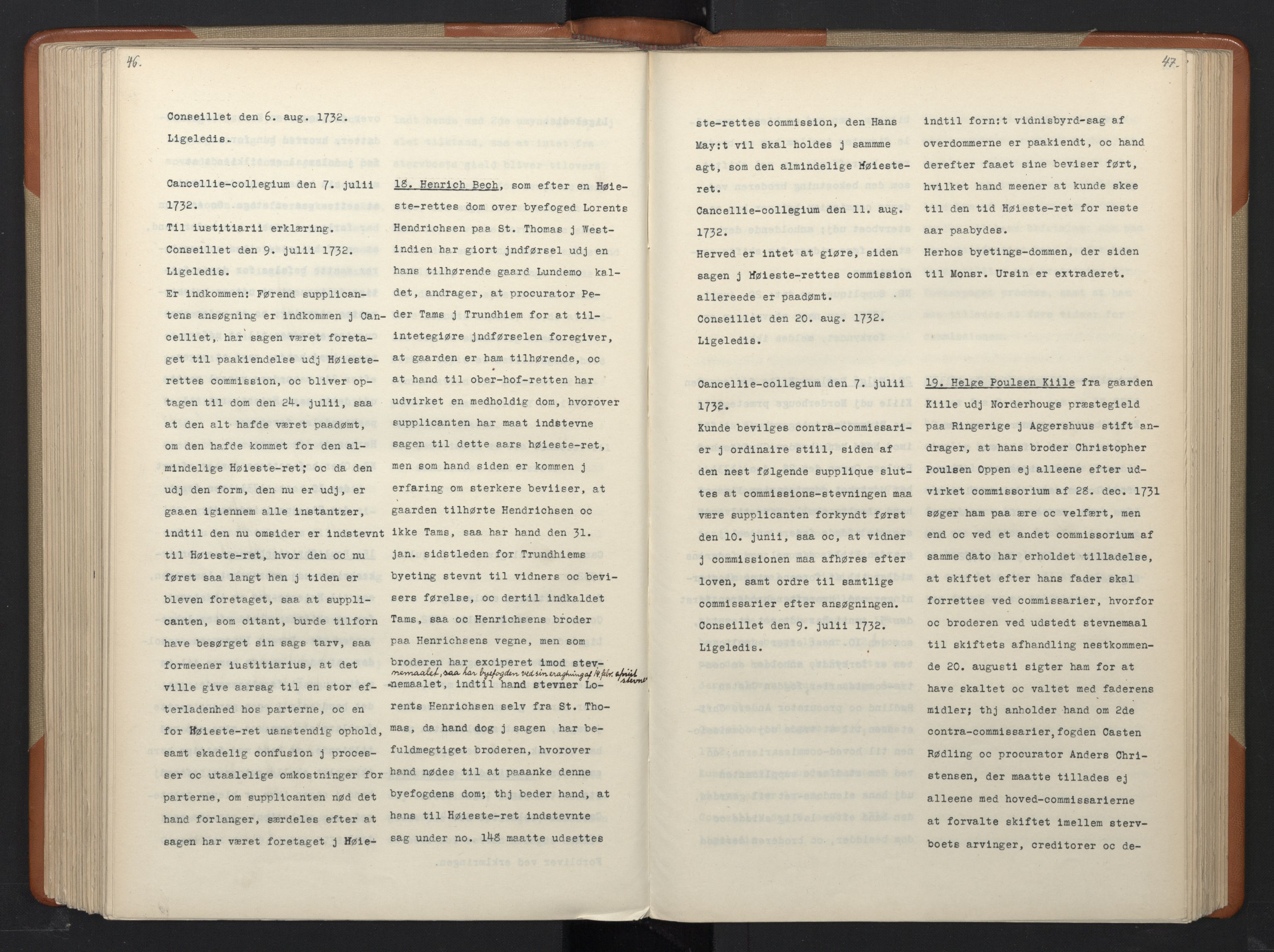 Avskriftsamlingen, RA/EA-4022/F/Fa/L0095: Supplikker, 1732, p. 249