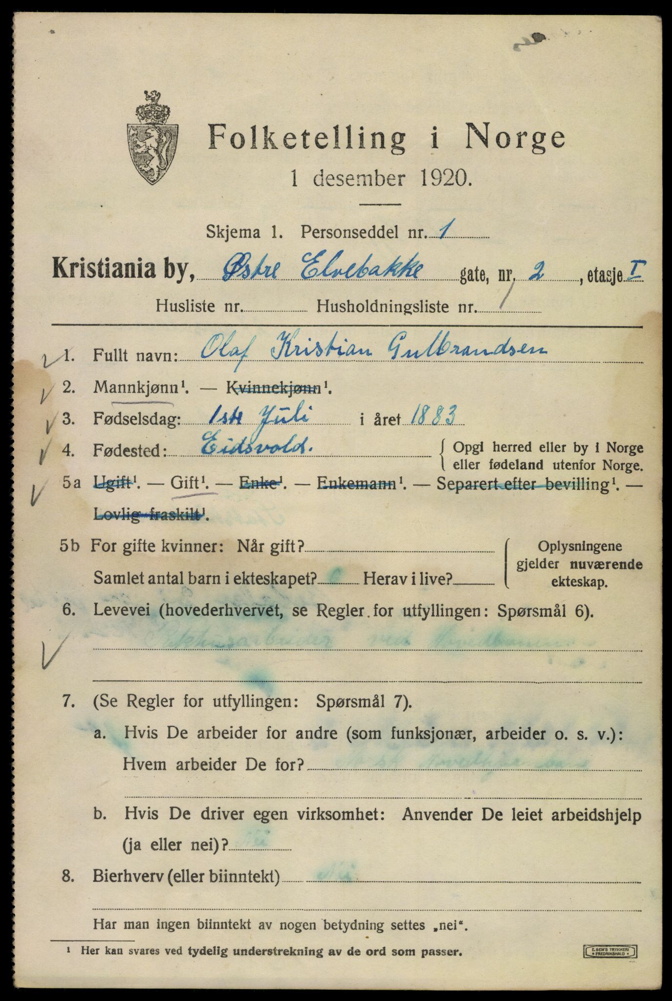 SAO, 1920 census for Kristiania, 1920, p. 657771