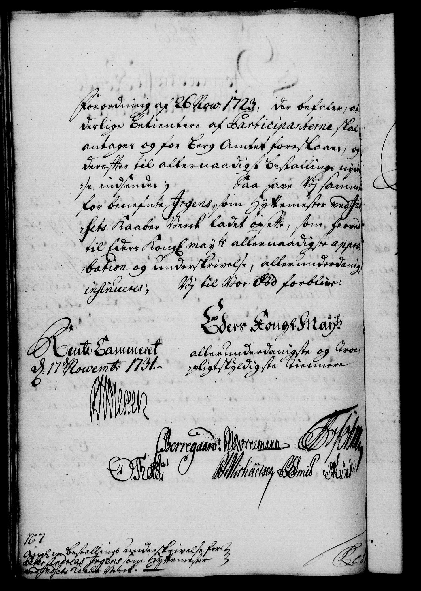 Rentekammeret, Kammerkanselliet, AV/RA-EA-3111/G/Gf/Gfa/L0014: Norsk relasjons- og resolusjonsprotokoll (merket RK 52.14), 1731, p. 423