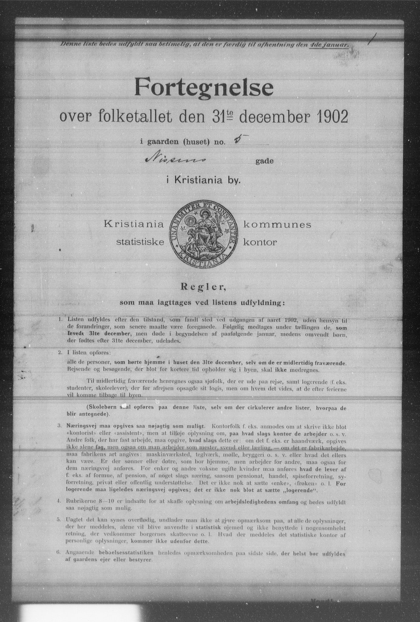 OBA, Municipal Census 1902 for Kristiania, 1902, p. 13487