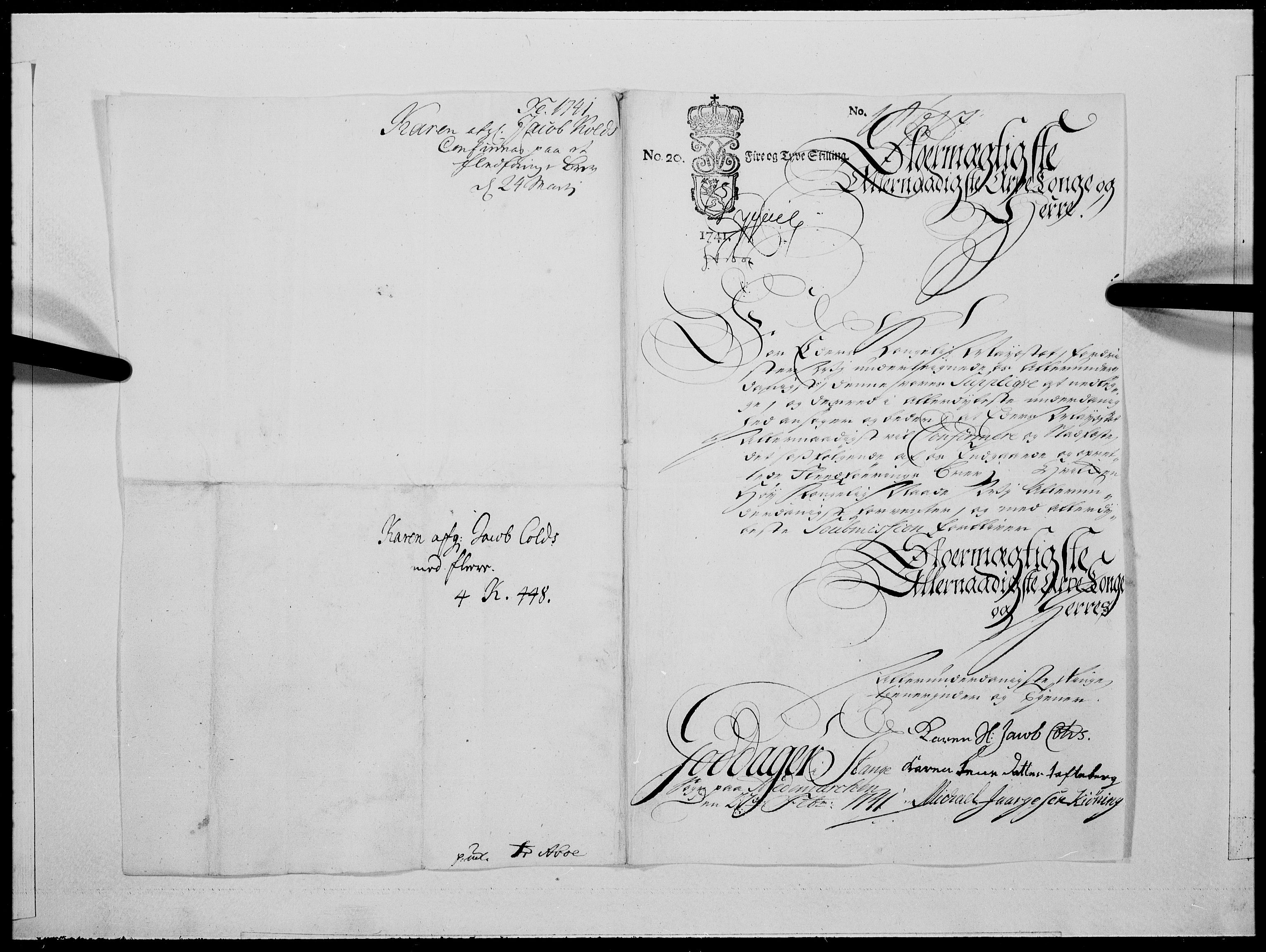 Danske Kanselli 1572-1799, AV/RA-EA-3023/F/Fc/Fcc/Fcca/L0133: Norske innlegg 1572-1799, 1741, p. 284