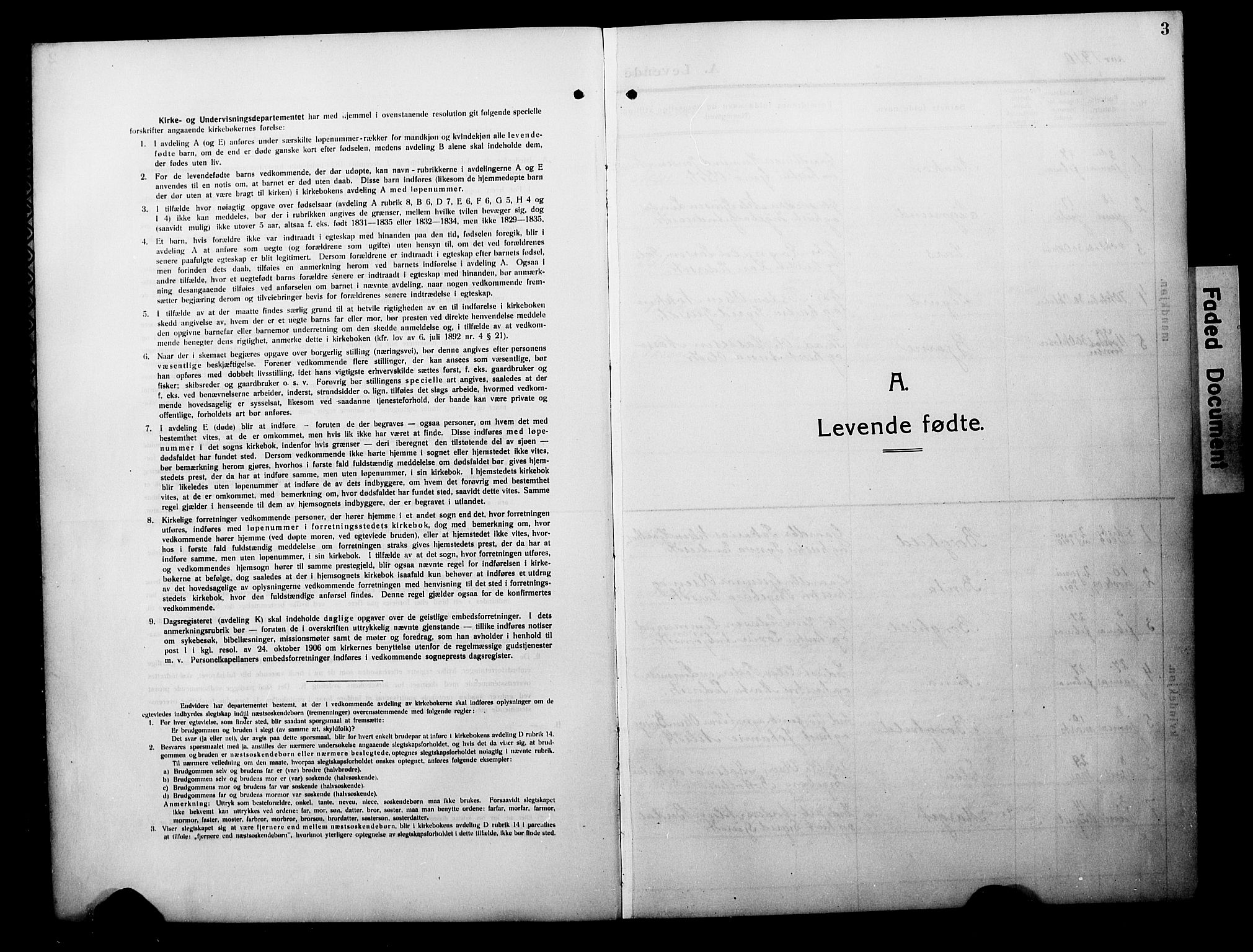 Balestrand sokneprestembete, SAB/A-79601/H/Hab/Habc/L0004: Parish register (copy) no. C 4, 1909-1929, p. 3
