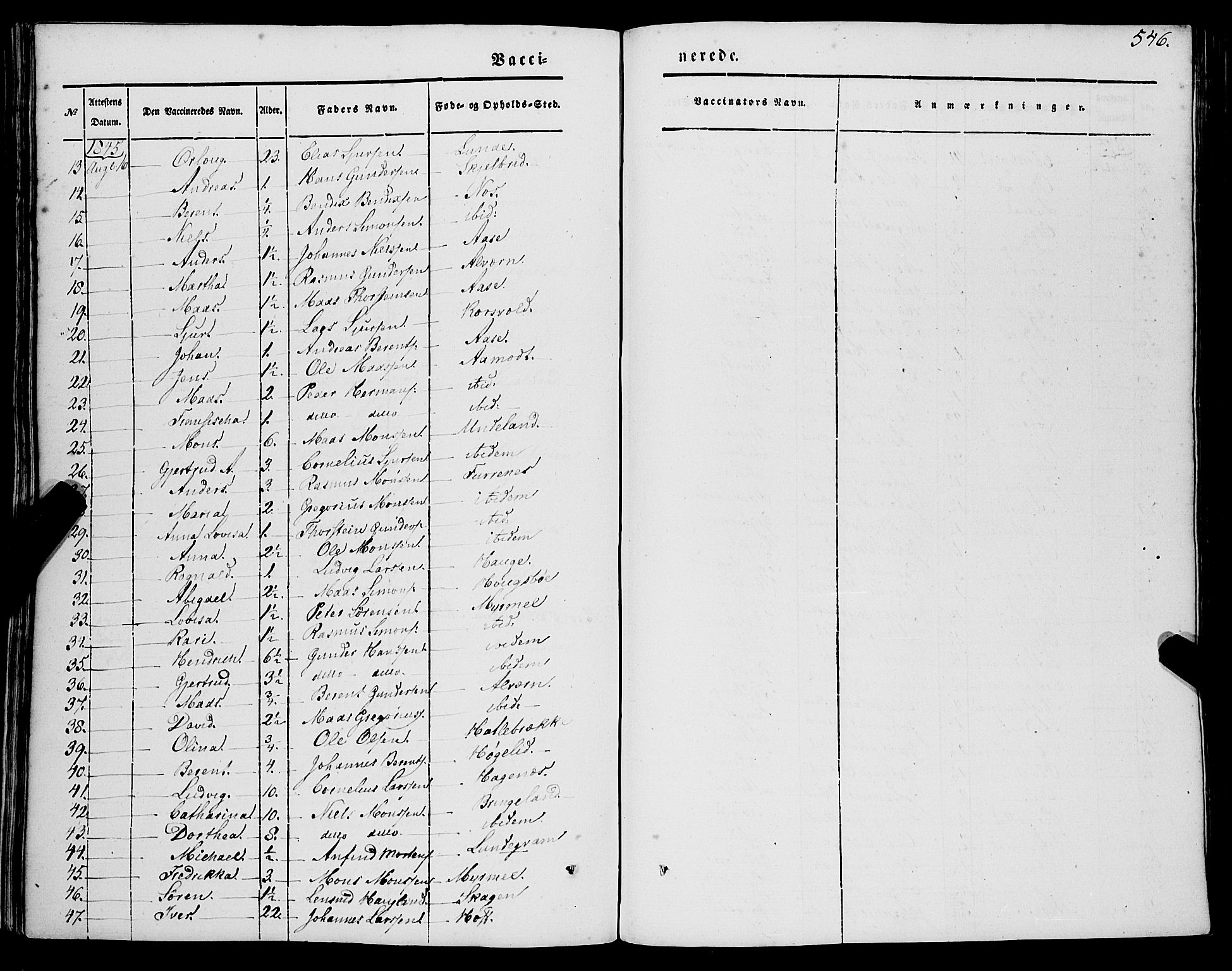 Gaular sokneprestembete, SAB/A-80001/H/Haa: Parish register (official) no. A 4II, 1841-1859, p. 546