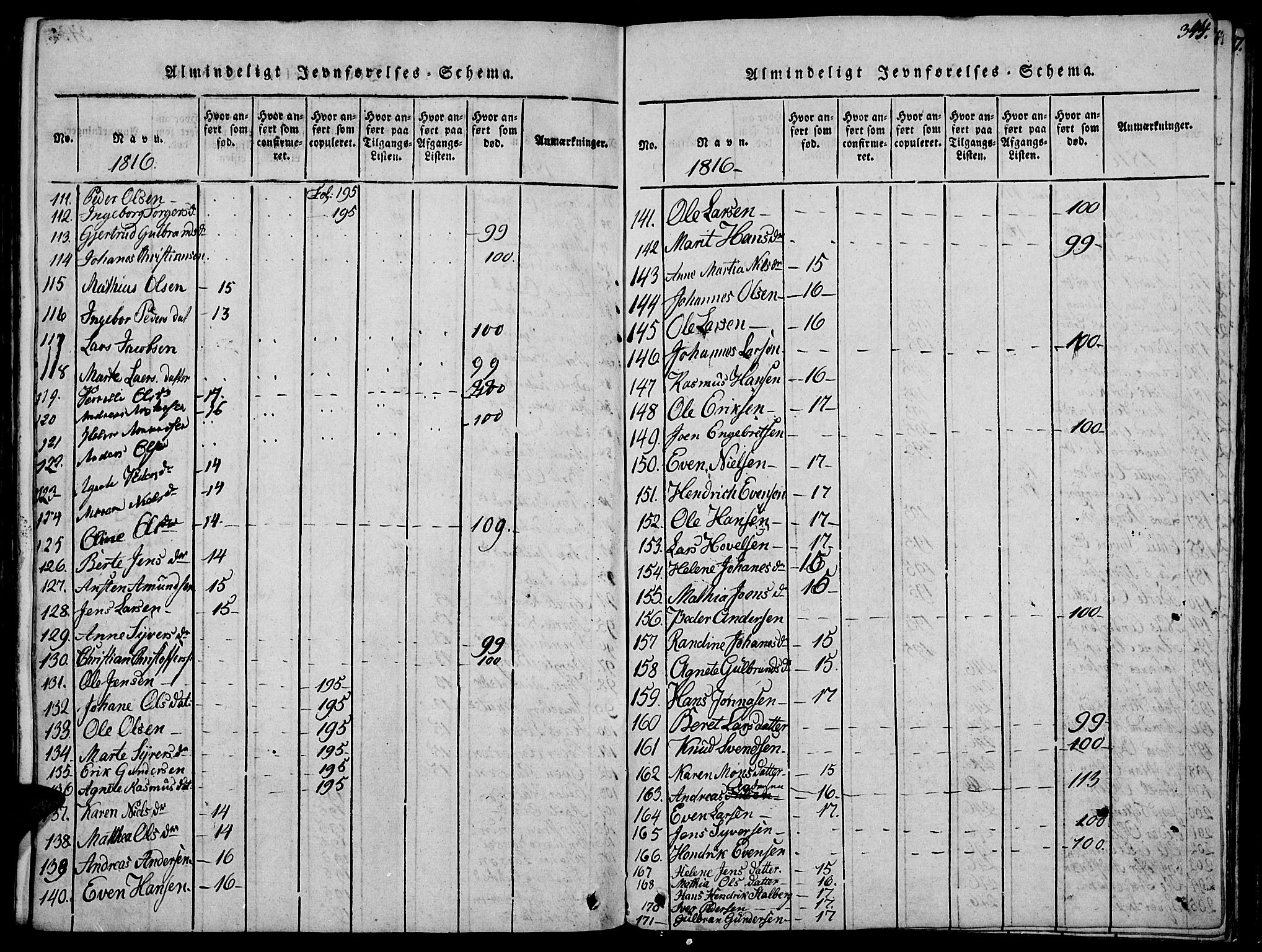 Biri prestekontor, AV/SAH-PREST-096/H/Ha/Haa/L0003: Parish register (official) no. 3, 1814-1828, p. 344