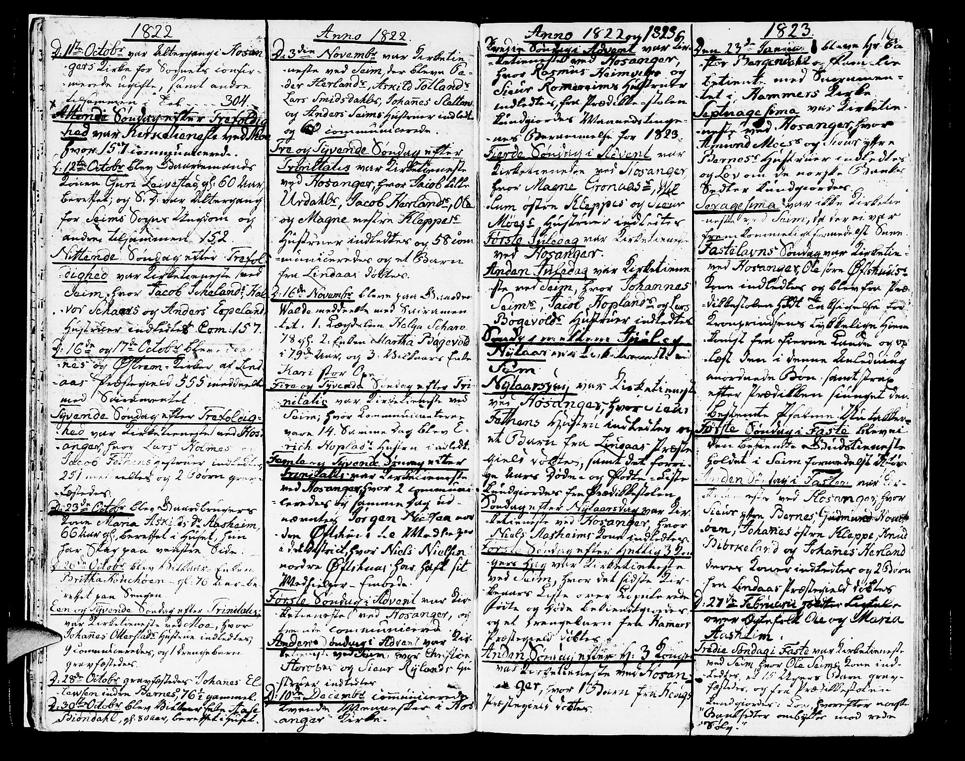 Hosanger sokneprestembete, AV/SAB-A-75801/H/Haa: Parish register (official) no. A 4, 1811-1821, p. 16