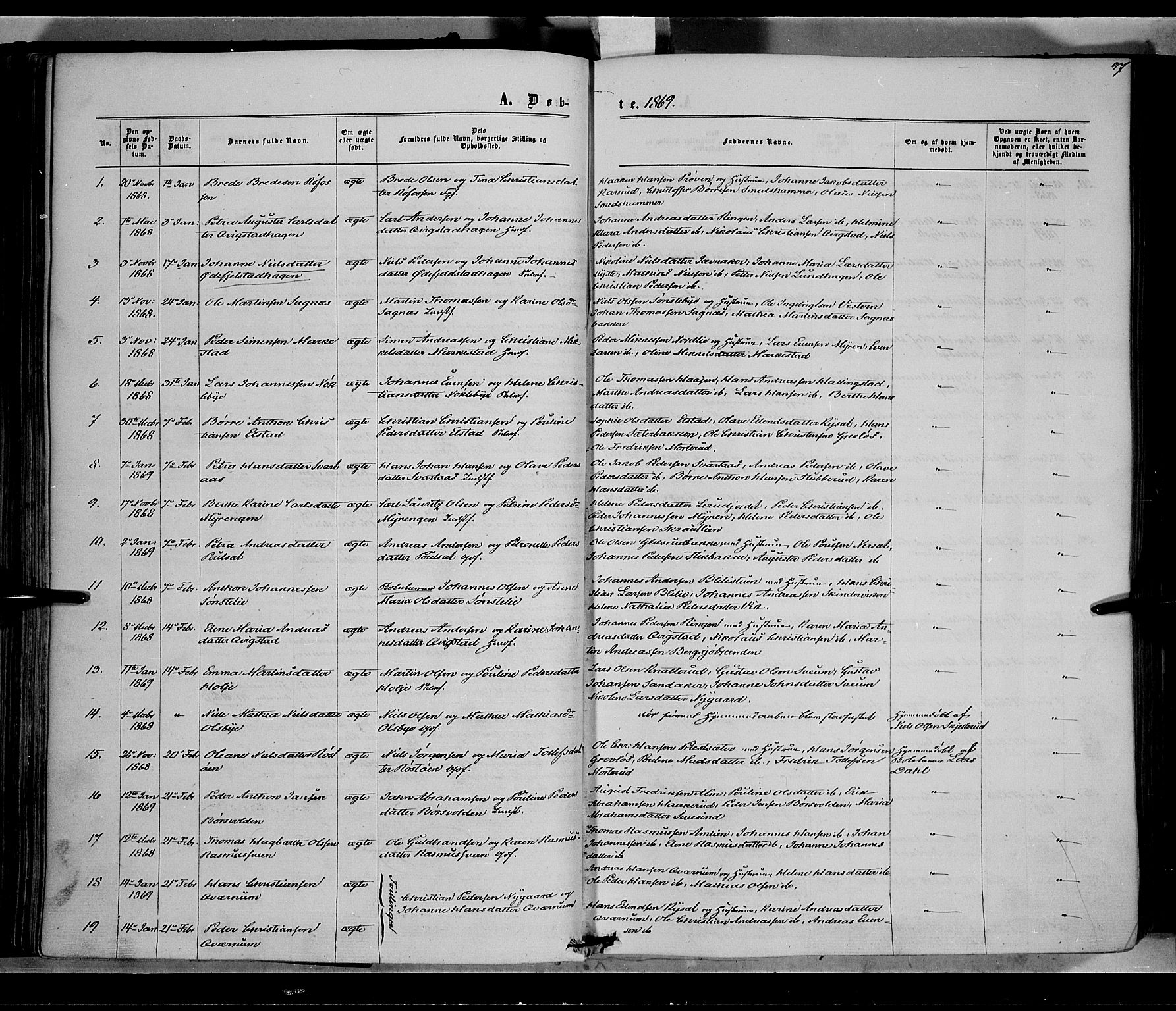 Vestre Toten prestekontor, AV/SAH-PREST-108/H/Ha/Haa/L0007: Parish register (official) no. 7, 1862-1869, p. 97