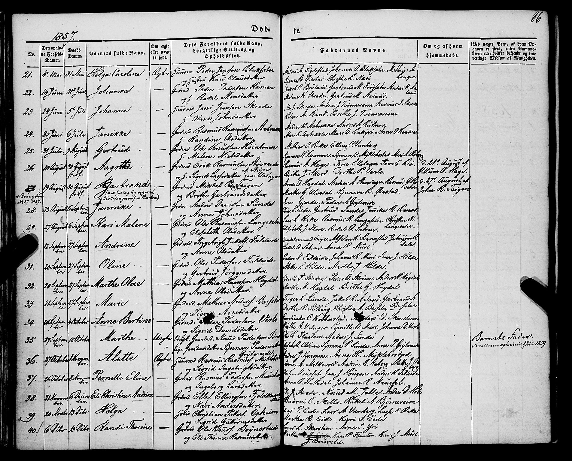 Innvik sokneprestembete, SAB/A-80501: Parish register (official) no. A 5, 1847-1865, p. 86