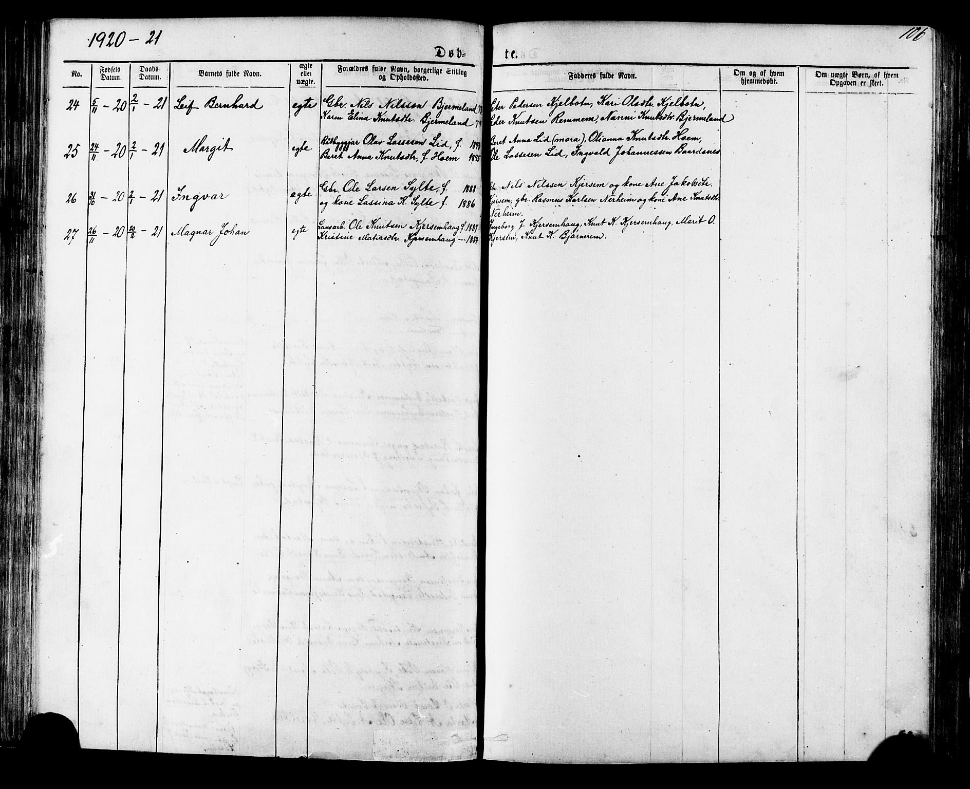 Ministerialprotokoller, klokkerbøker og fødselsregistre - Møre og Romsdal, SAT/A-1454/541/L0547: Parish register (copy) no. 541C02, 1867-1921, p. 106