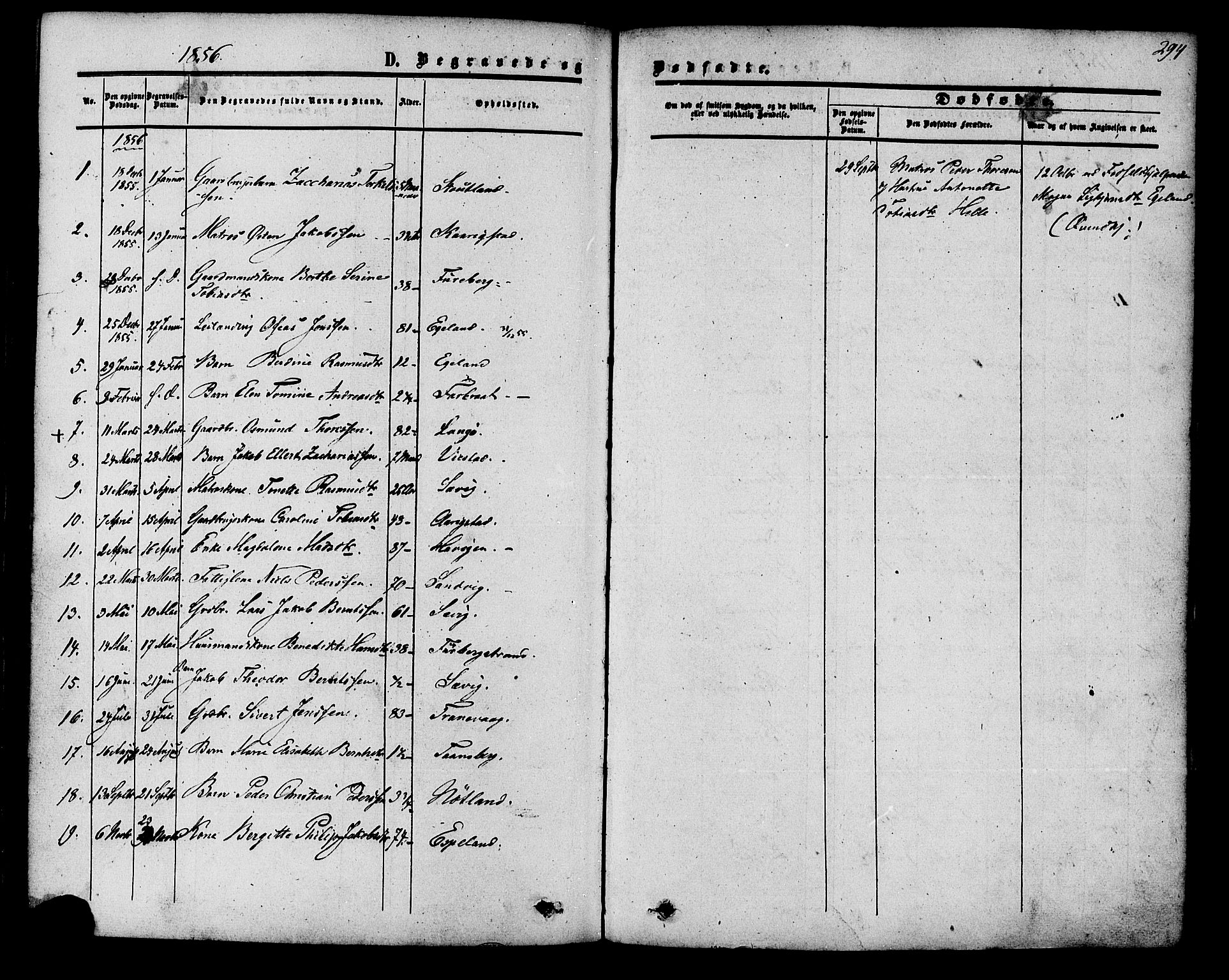 Herad sokneprestkontor, SAK/1111-0018/F/Fa/Fab/L0004: Parish register (official) no. A 4, 1853-1885, p. 294