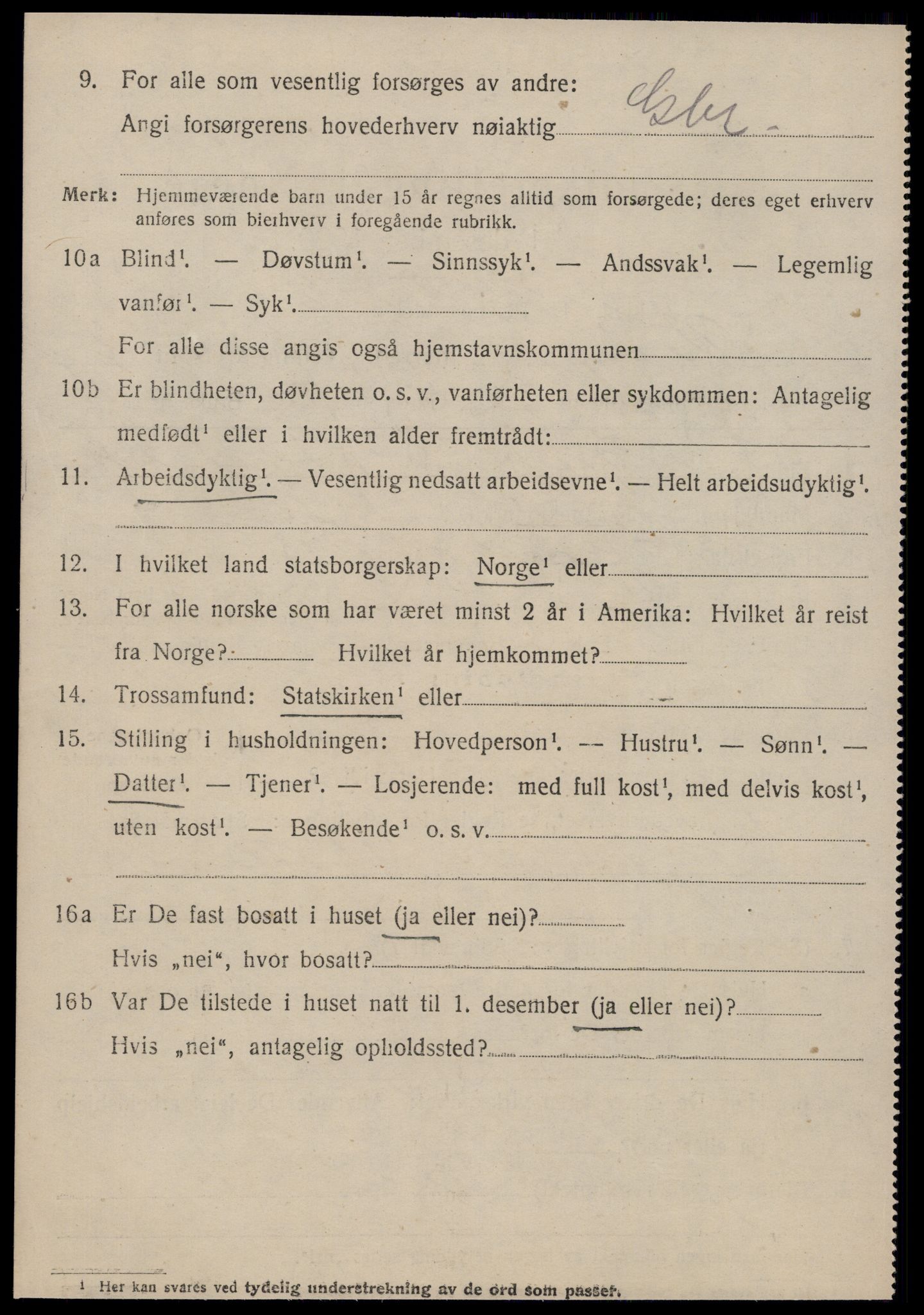 SAT, 1920 census for Veøy, 1920, p. 5568