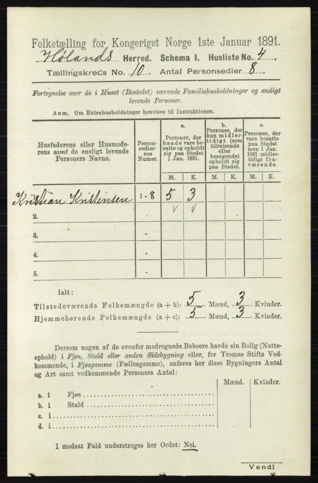 RA, 1891 census for 0221 Høland, 1891, p. 6508